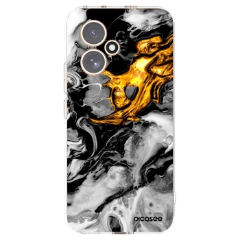 Picasee átlátszó szilikon tok az alábbi mobiltelefonokra Honor 400 5G - Black Gold 2