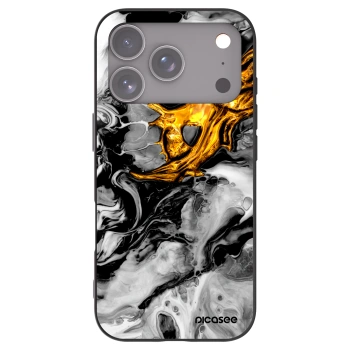 Picasee fekete szilikon tok az alábbi mobiltelefonokra Apple iPhone 17 Pro - Black Gold 2