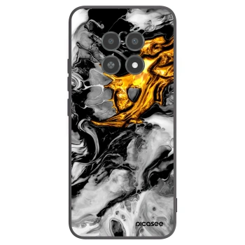 Picasee fekete szilikon tok az alábbi mobiltelefonokra Realme 12X - Black Gold 2