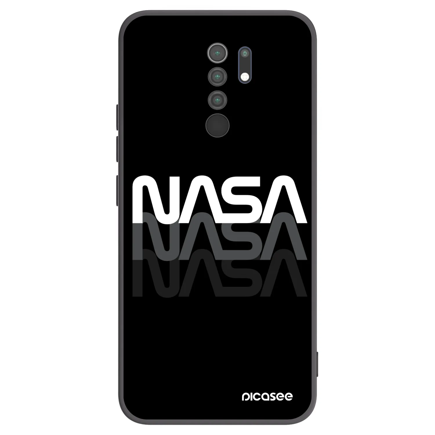 Picasee fekete szilikon tok az alábbi mobiltelefonokra Xiaomi Redmi 9 - NASA Triple