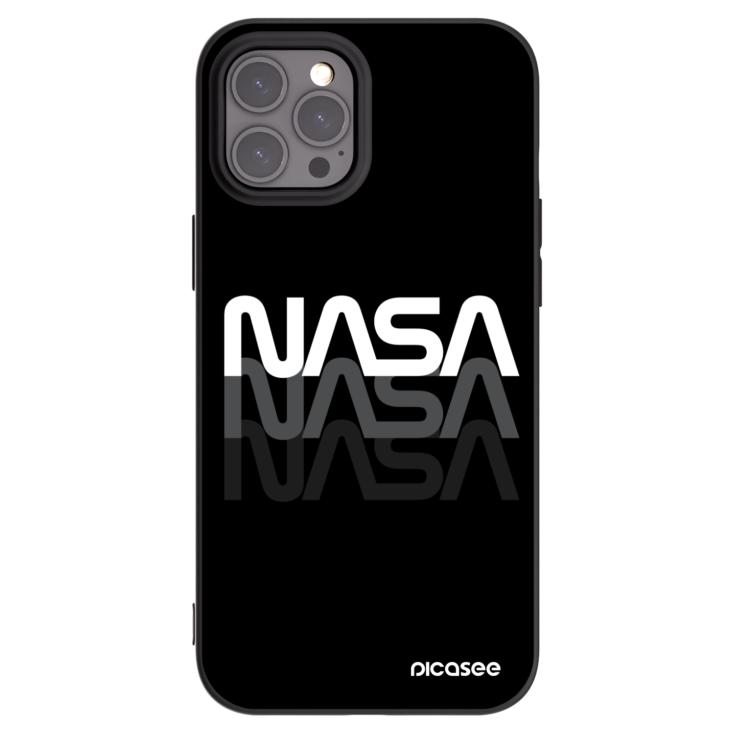 Picasee fekete szilikon tok az alábbi mobiltelefonokra Apple iPhone 12 Pro Max - NASA Triple