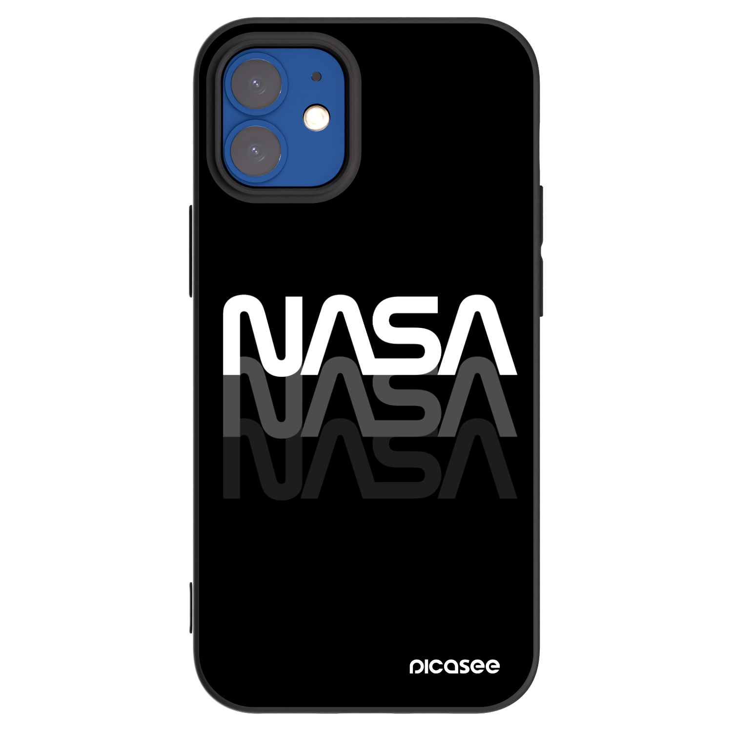 Picasee fekete szilikon tok az alábbi mobiltelefonokra Apple iPhone 12 mini - NASA Triple