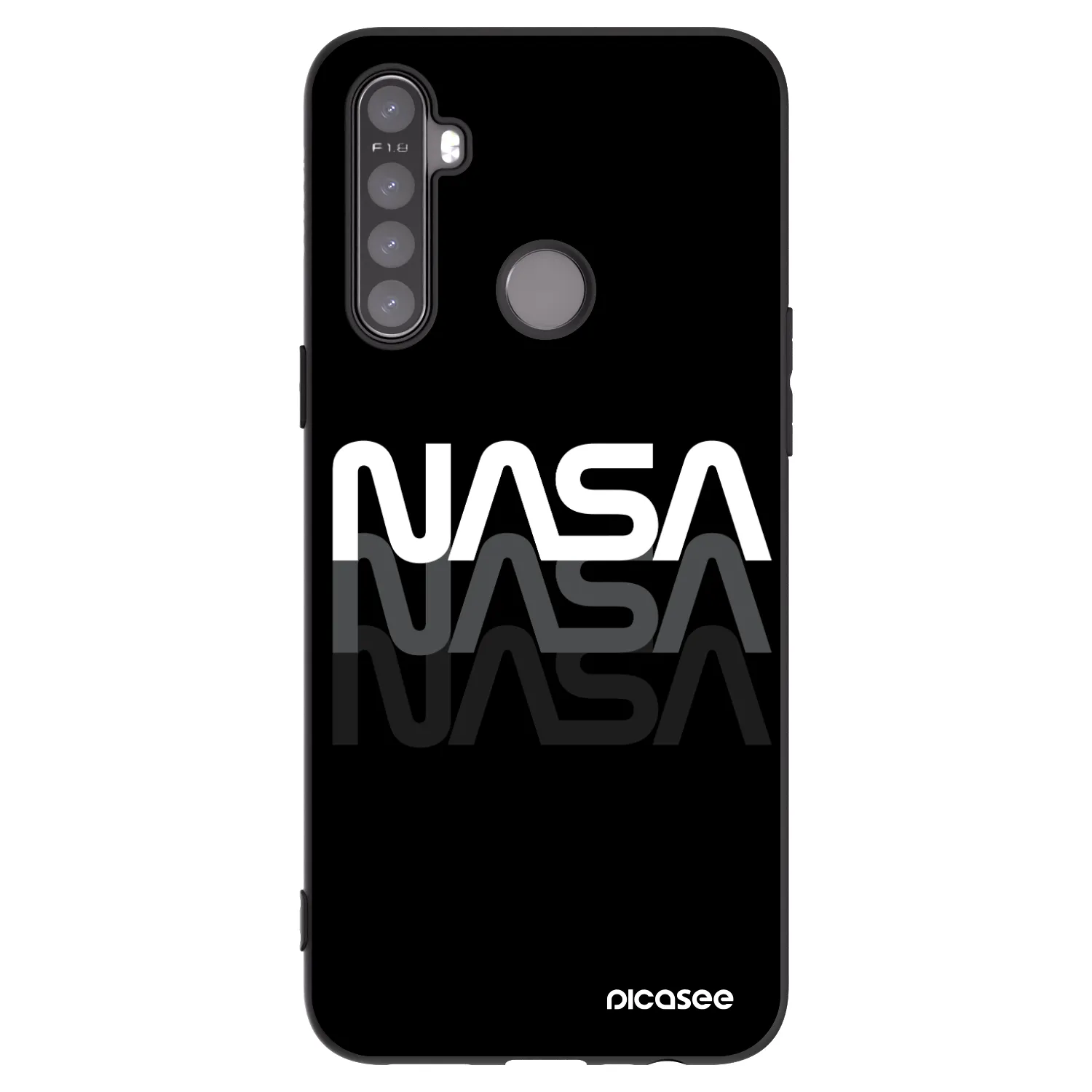 Picasee fekete szilikon tok az alábbi mobiltelefonokra Realme 6i - NASA Triple