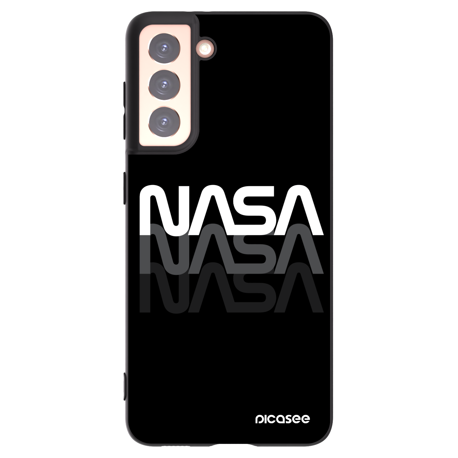 Picasee fekete szilikon tok az alábbi mobiltelefonokra Samsung Galaxy S21 5G G991B - NASA Triple