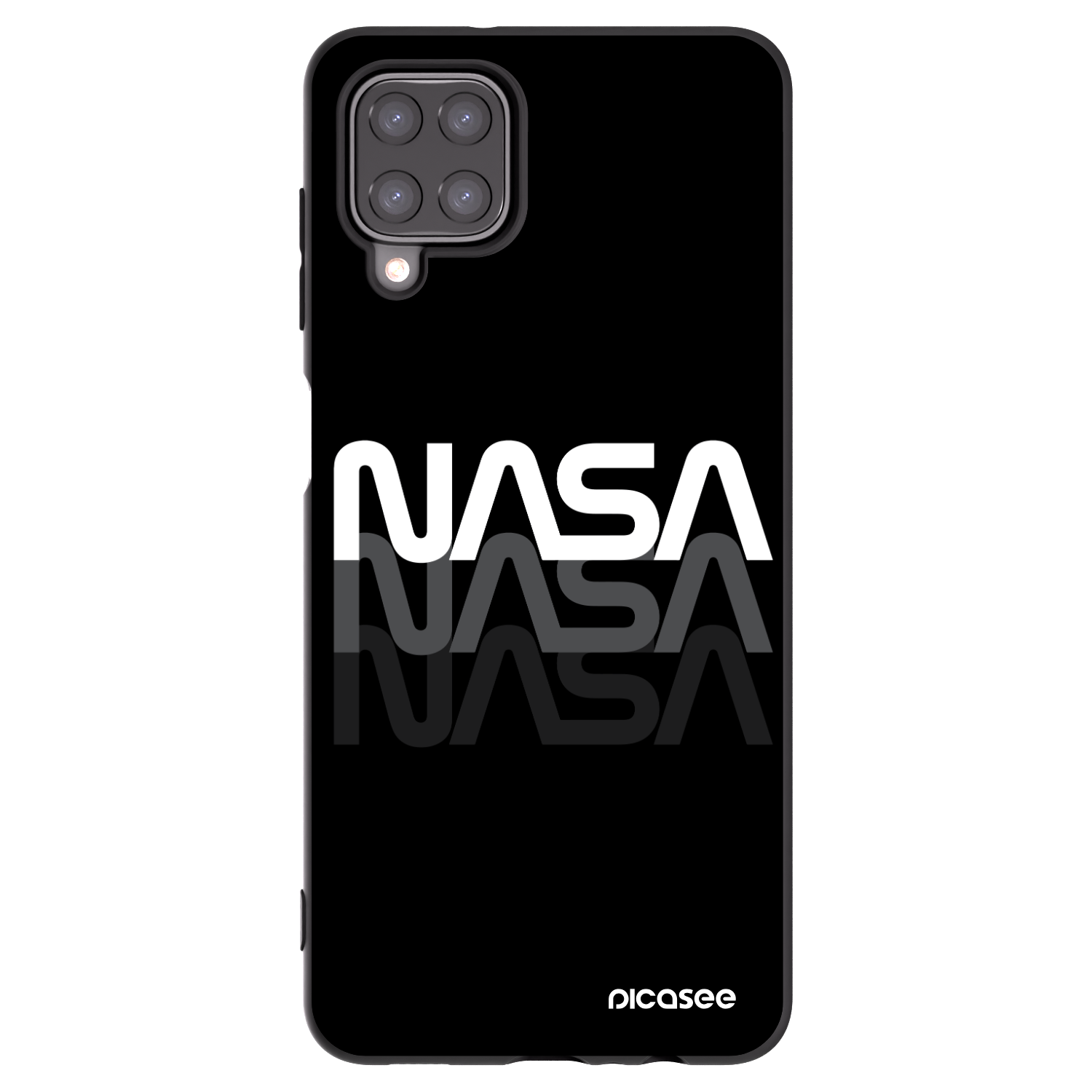 Picasee fekete szilikon tok az alábbi mobiltelefonokra Samsung Galaxy A12 A125F - NASA Triple
