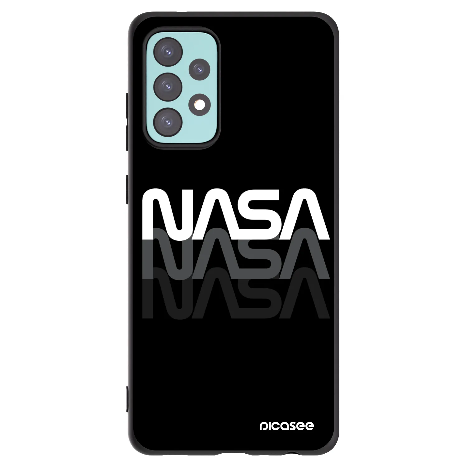 Picasee fekete szilikon tok az alábbi mobiltelefonokra Samsung Galaxy A72 A725F - NASA Triple