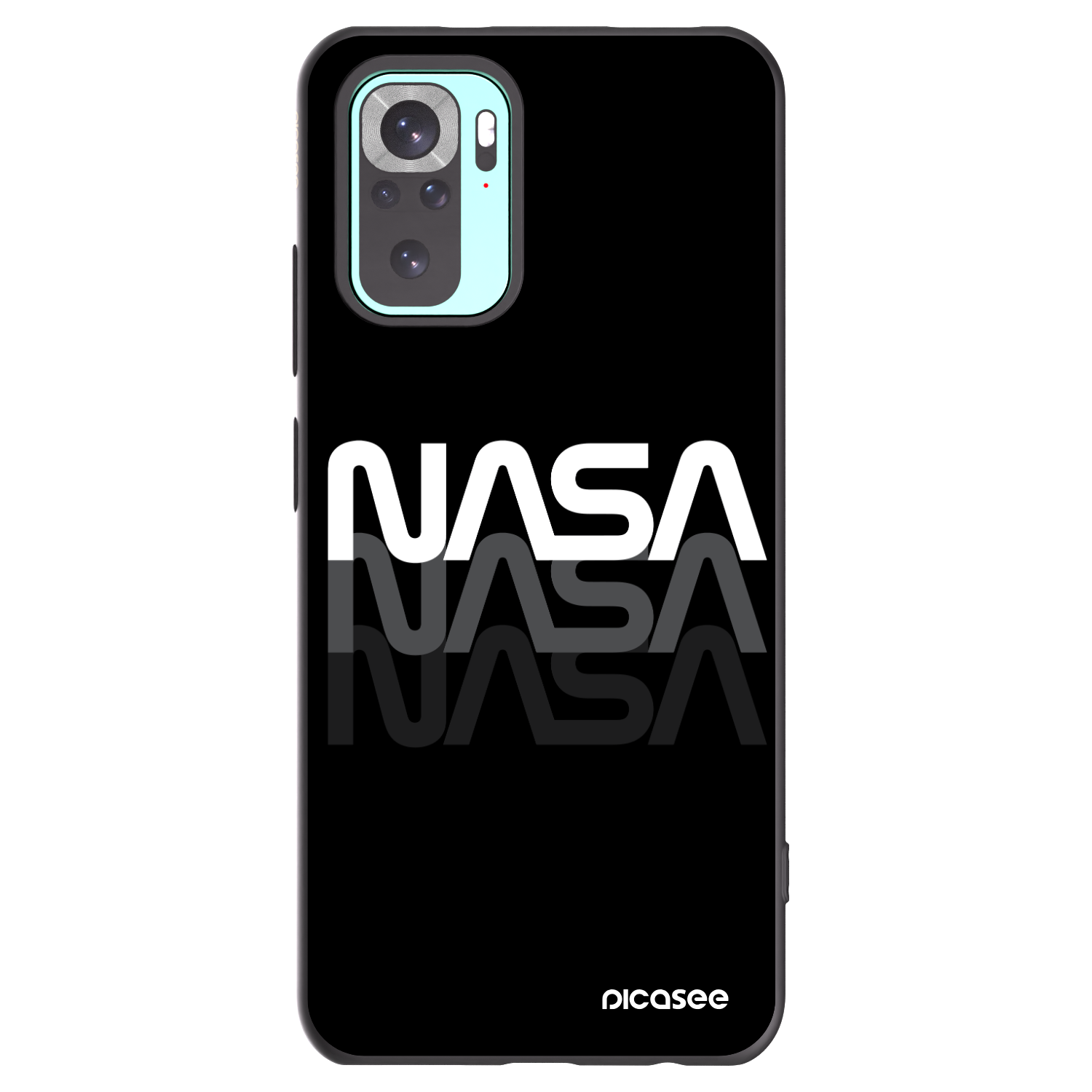 Picasee fekete szilikon tok az alábbi mobiltelefonokra Xiaomi Redmi Note 10 Pro - NASA Triple