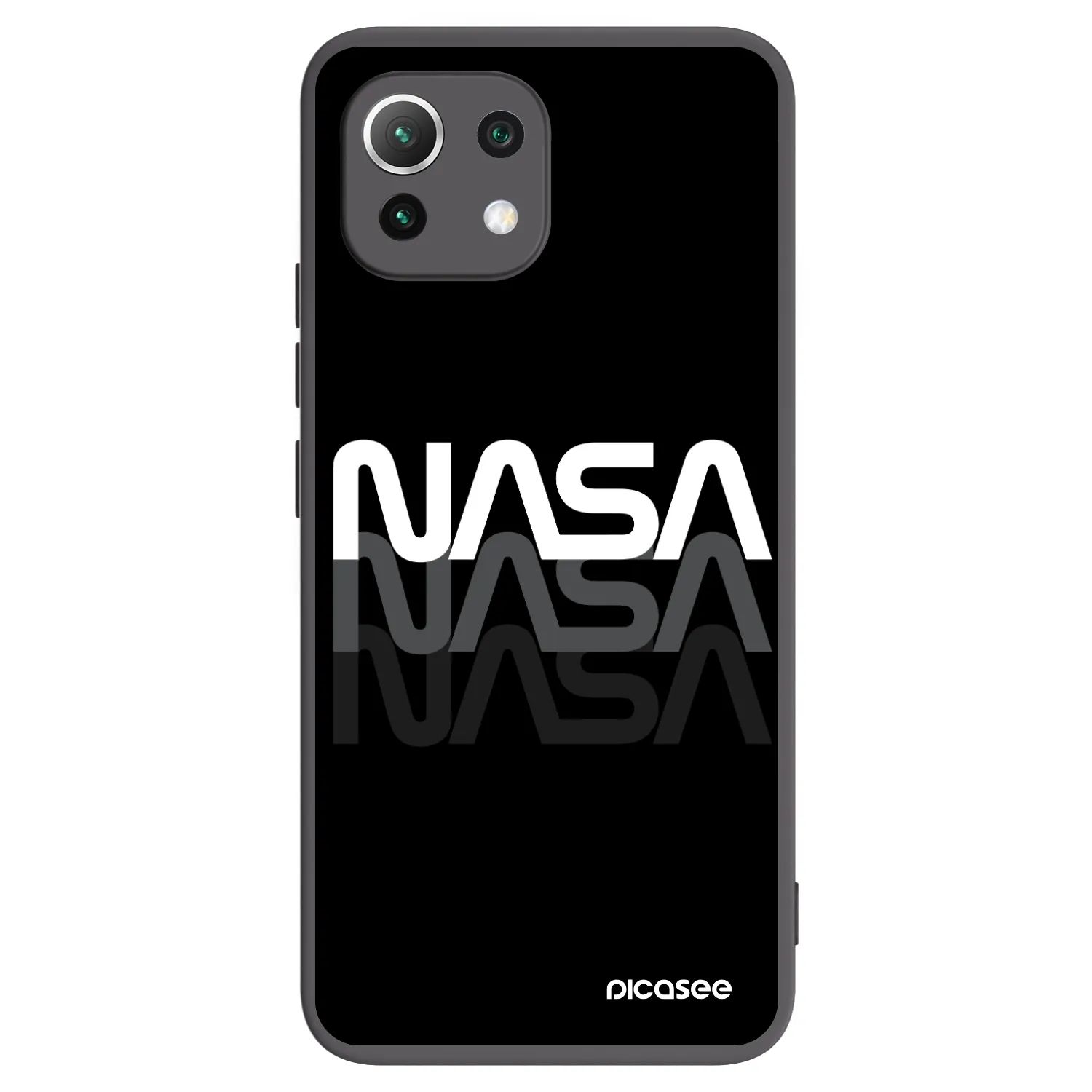 Picasee fekete szilikon tok az alábbi mobiltelefonokra Xiaomi Mi 11 Lite - NASA Triple