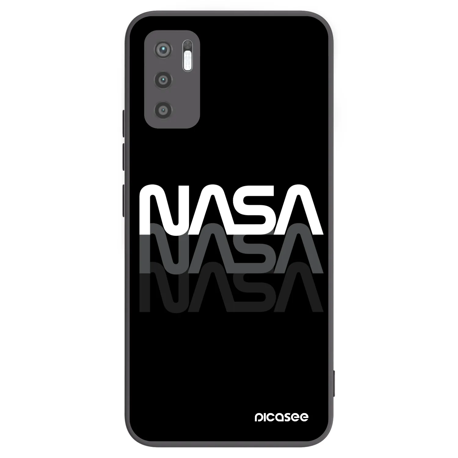 Picasee fekete szilikon tok az alábbi mobiltelefonokra Xiaomi Redmi Note 10 5G - NASA Triple