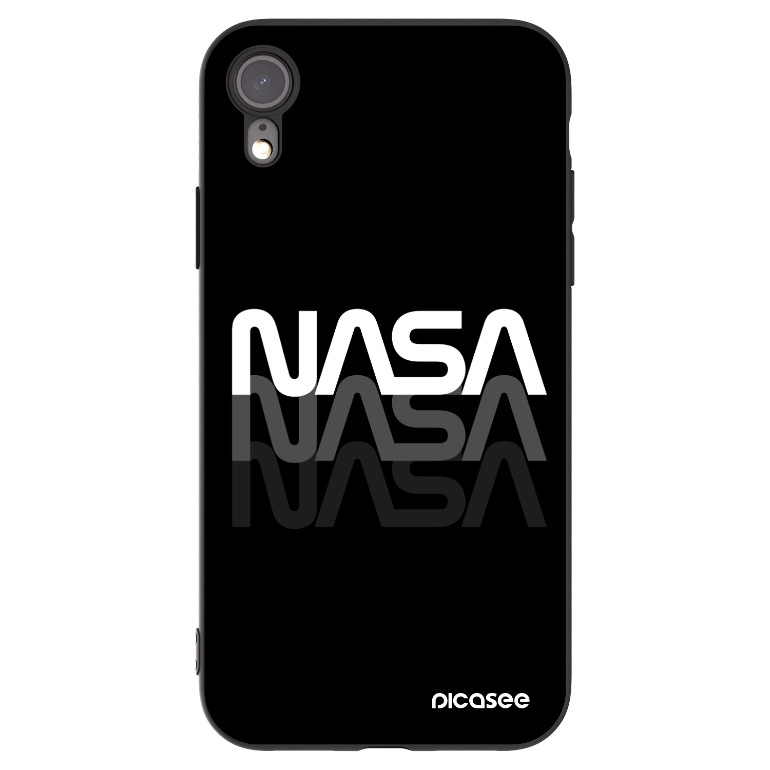 Picasee fekete szilikon tok az alábbi mobiltelefonokra Apple iPhone XR - NASA Triple