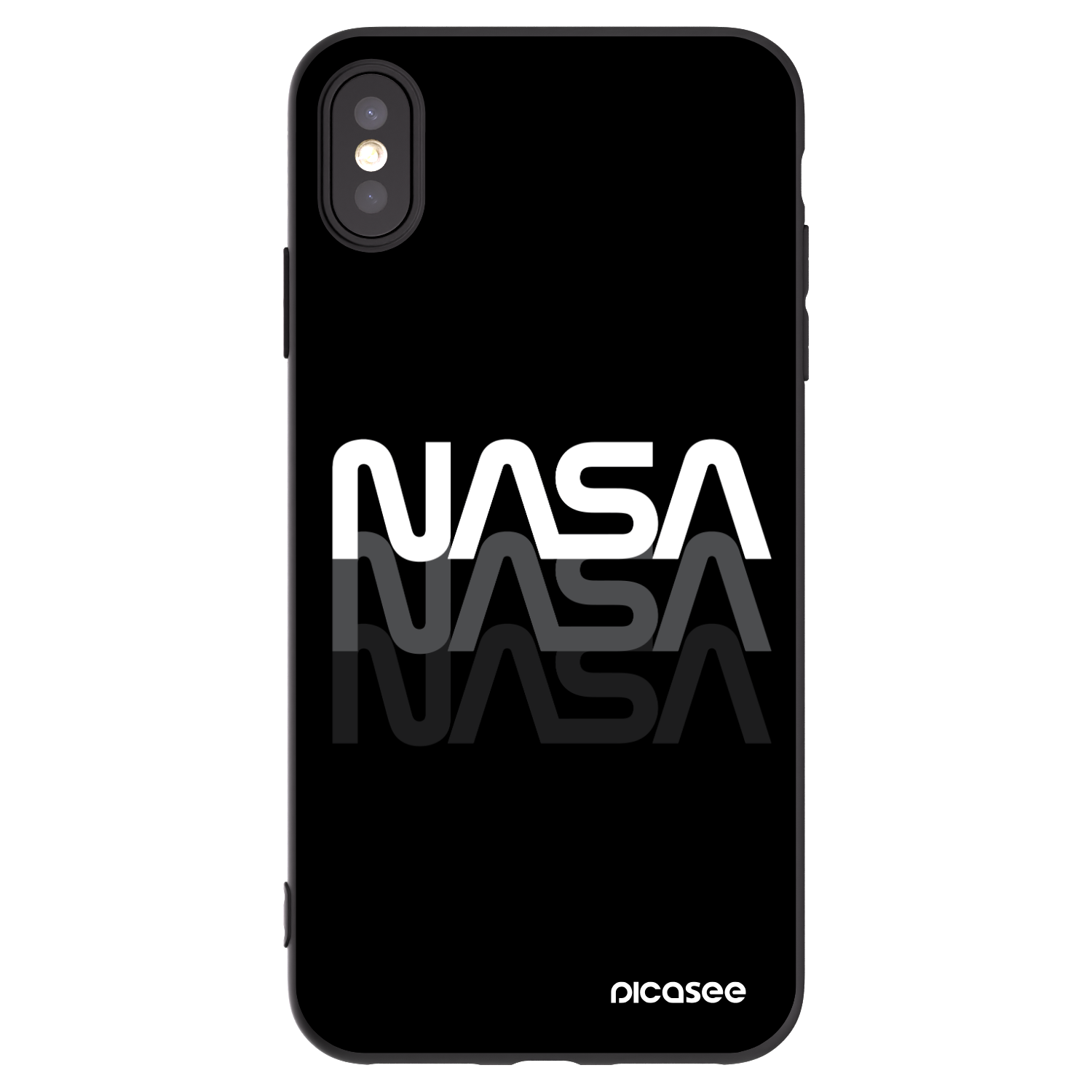 Picasee fekete szilikon tok az alábbi mobiltelefonokra Apple iPhone XS Max - NASA Triple