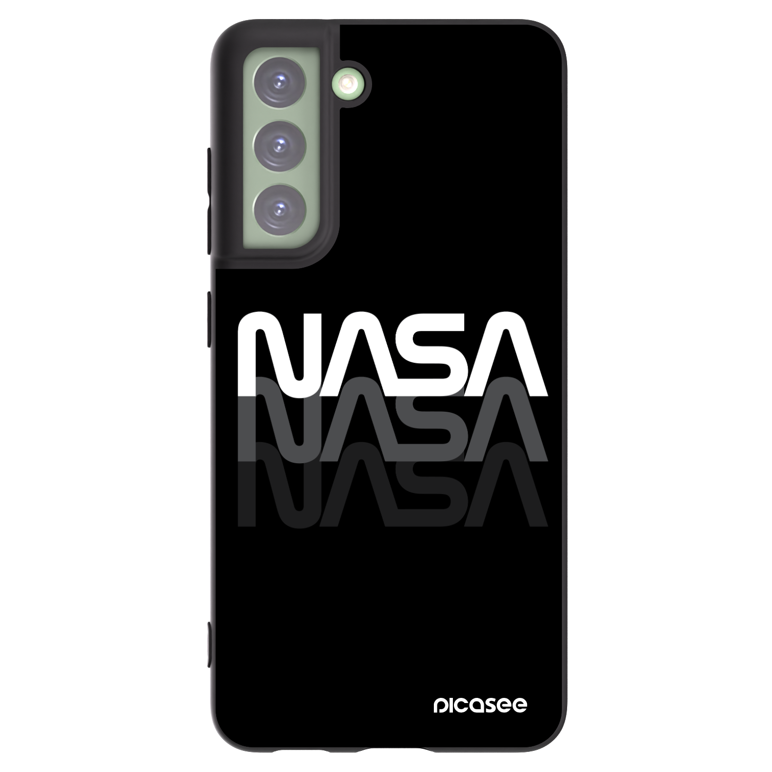 Picasee fekete szilikon tok az alábbi mobiltelefonokra Samsung Galaxy S21 FE 5G - NASA Triple