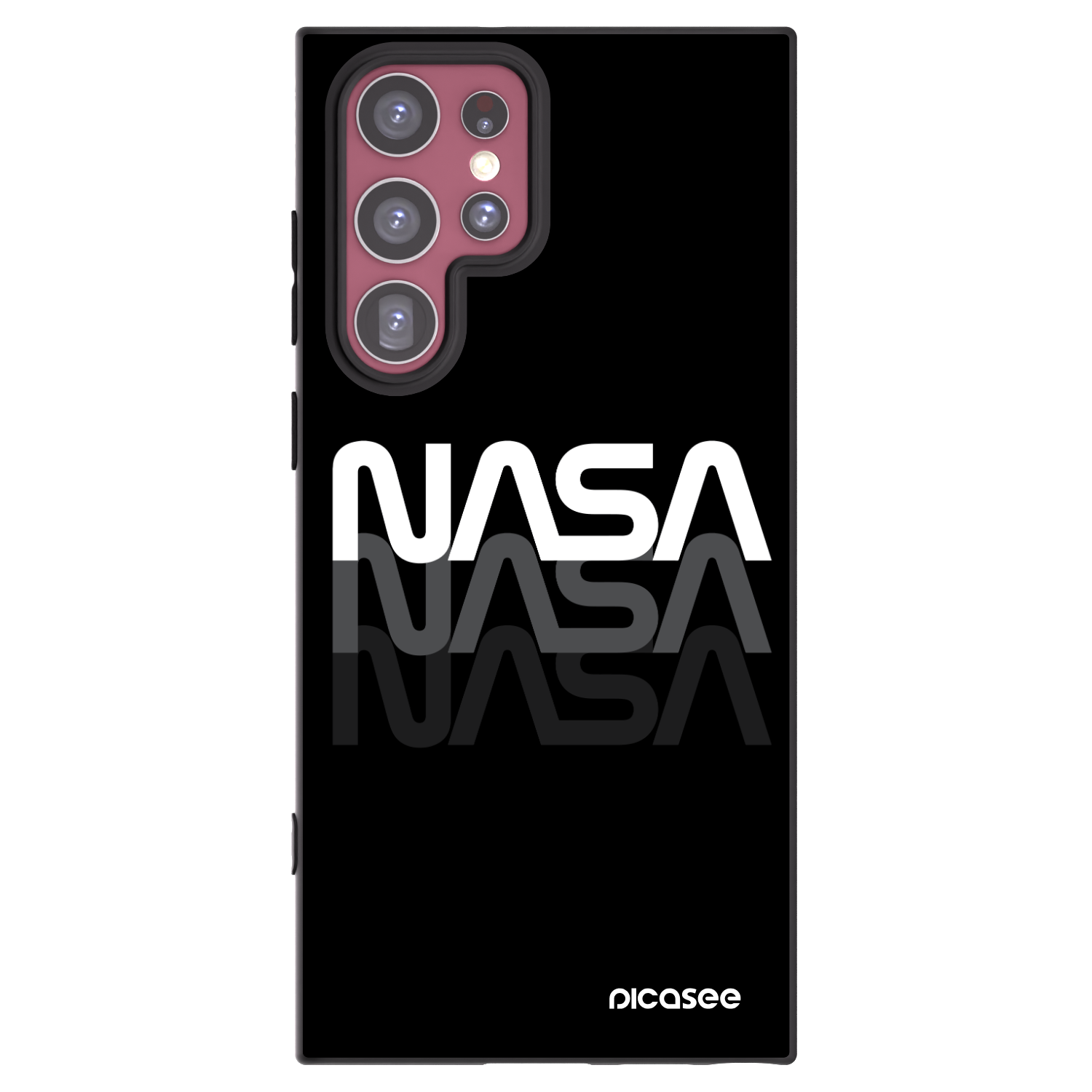 Picasee fekete szilikon tok az alábbi mobiltelefonokra Samsung Galaxy S22 Ultra 5G - NASA Triple