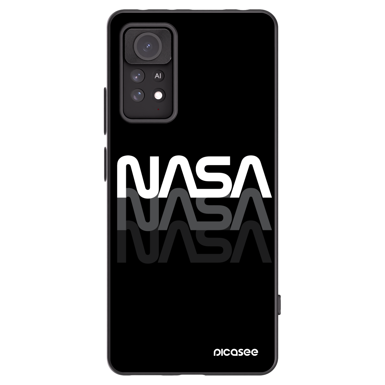Picasee fekete szilikon tok az alábbi mobiltelefonokra Xiaomi Redmi Note 11 Pro - NASA Triple