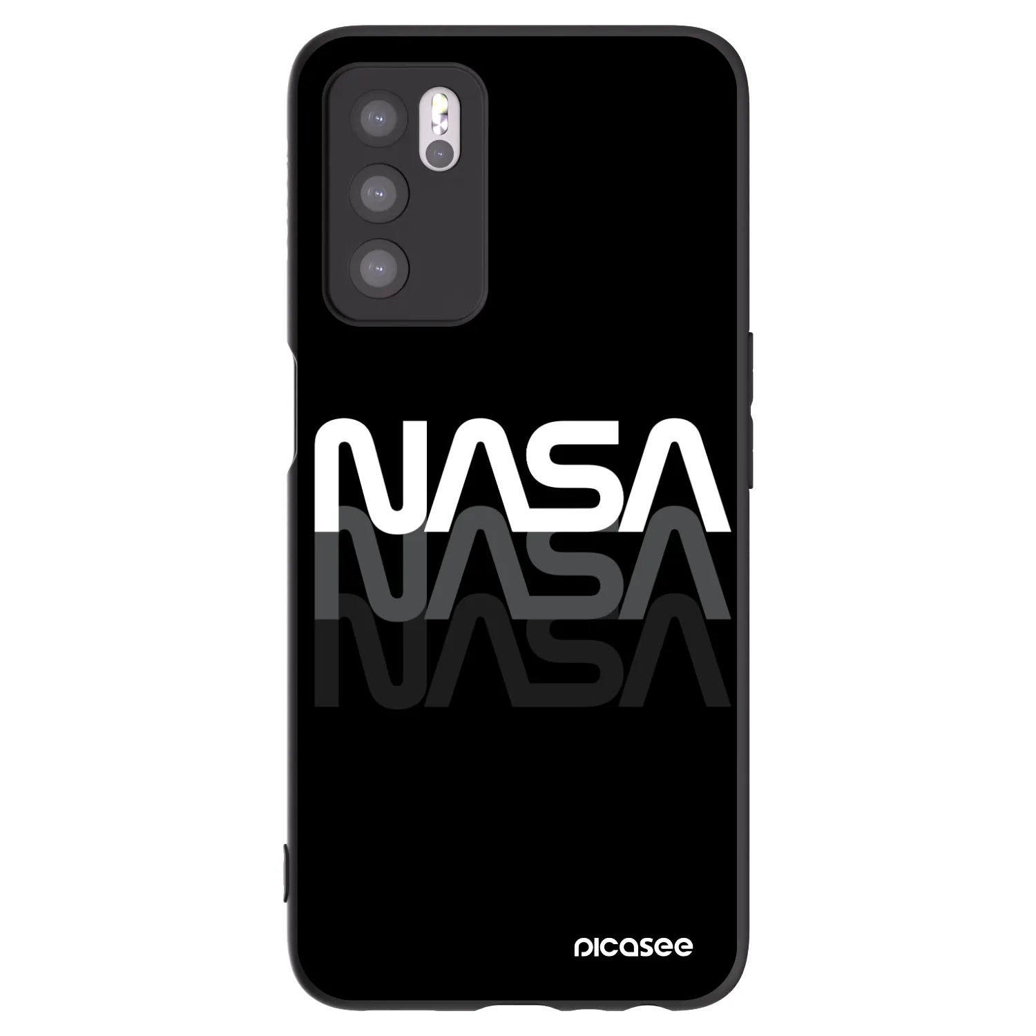 Picasee fekete szilikon tok az alábbi mobiltelefonokra OPPO A16 - NASA Triple