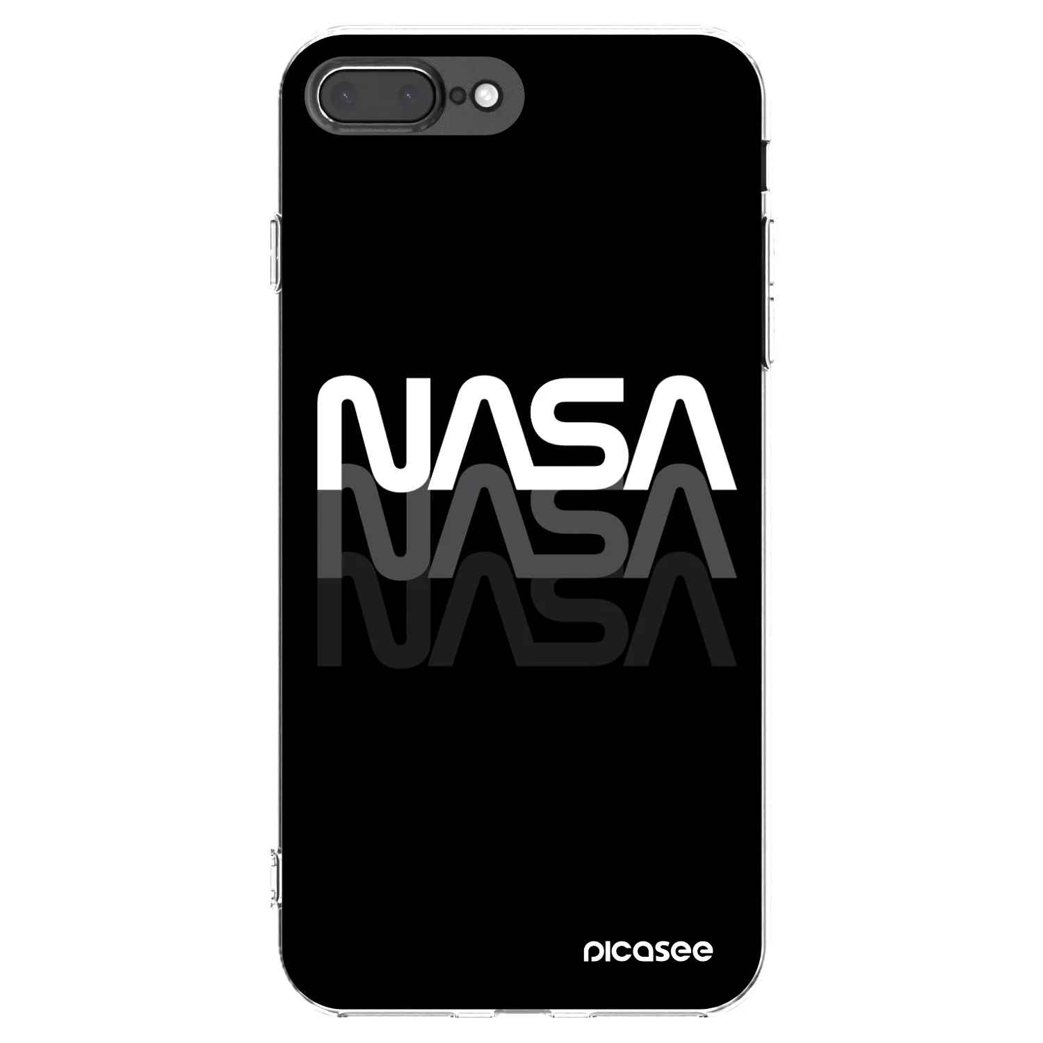Picasee átlátszó szilikon tok az alábbi mobiltelefonokra Apple iPhone 8 Plus - NASA Triple