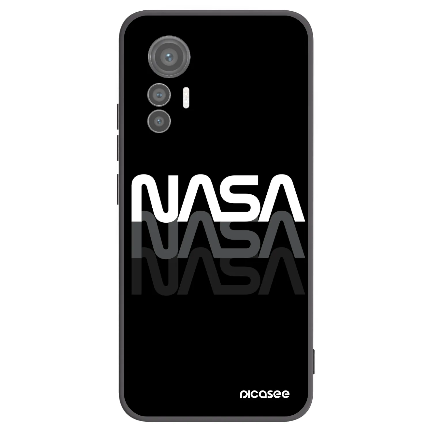 Picasee fekete szilikon tok az alábbi mobiltelefonokra Xiaomi 12 Lite - NASA Triple