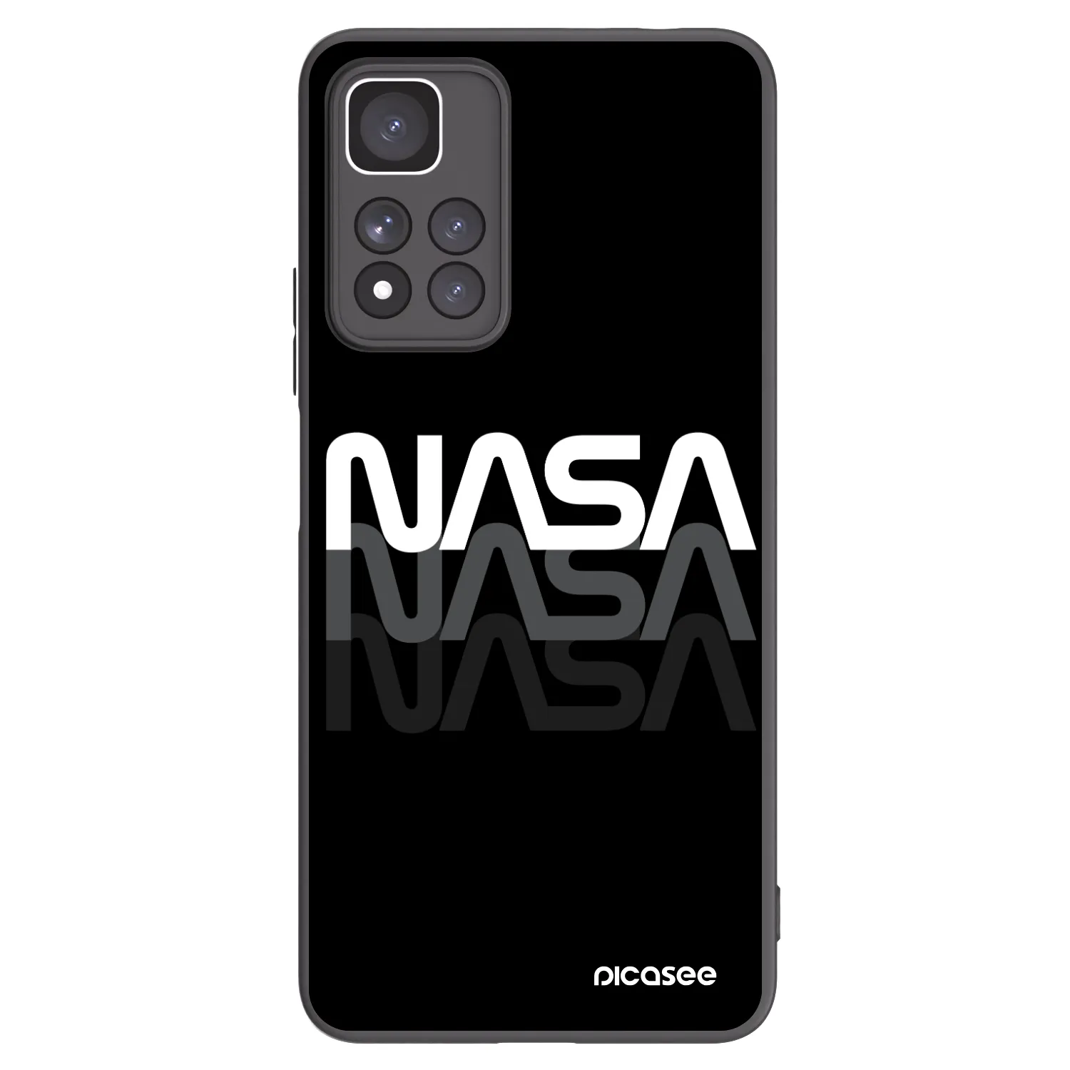Picasee fekete szilikon tok az alábbi mobiltelefonokra Xiaomi Redmi Note 11 Pro+ 5G - NASA Triple