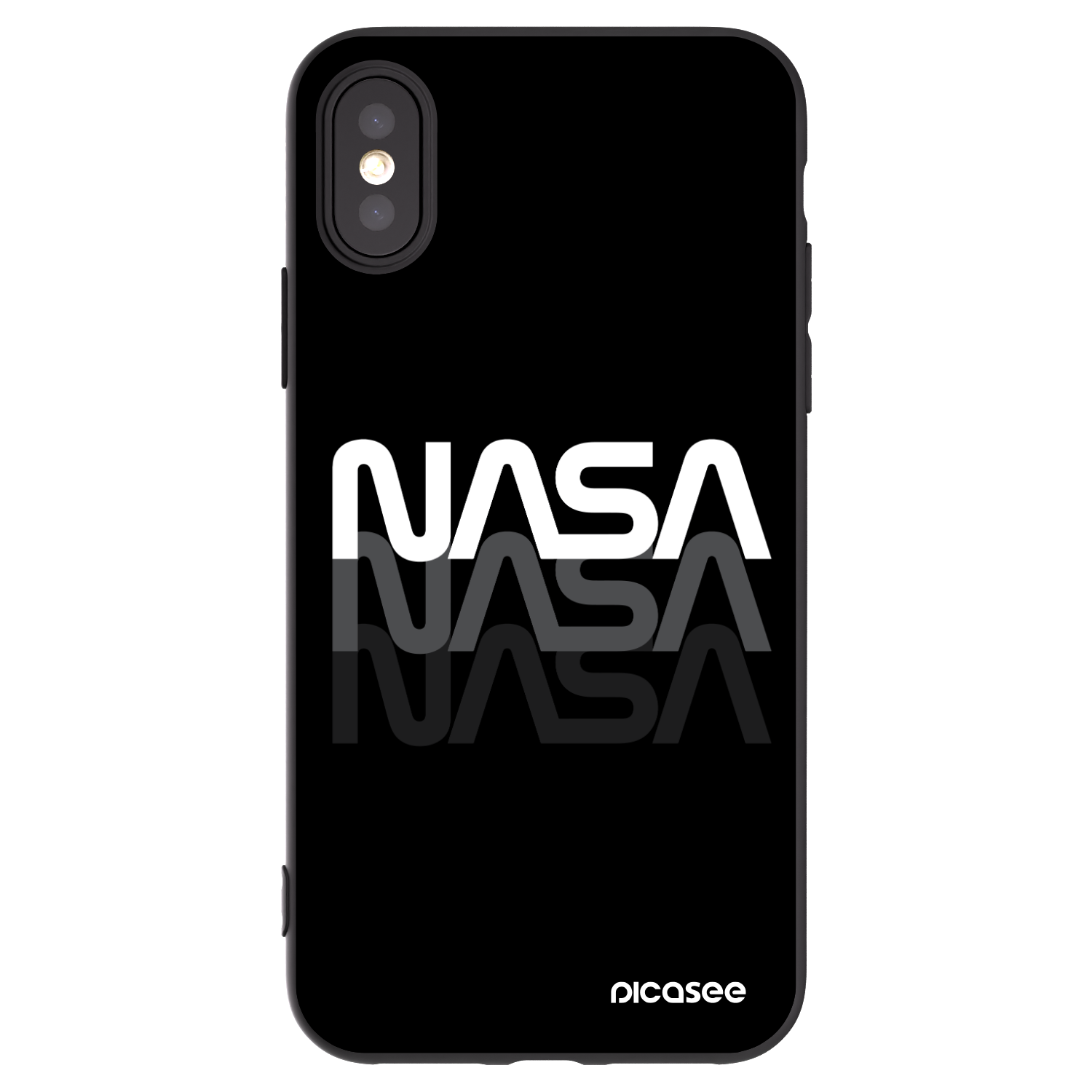 Picasee fekete szilikon tok az alábbi mobiltelefonokra Apple iPhone X/XS - NASA Triple