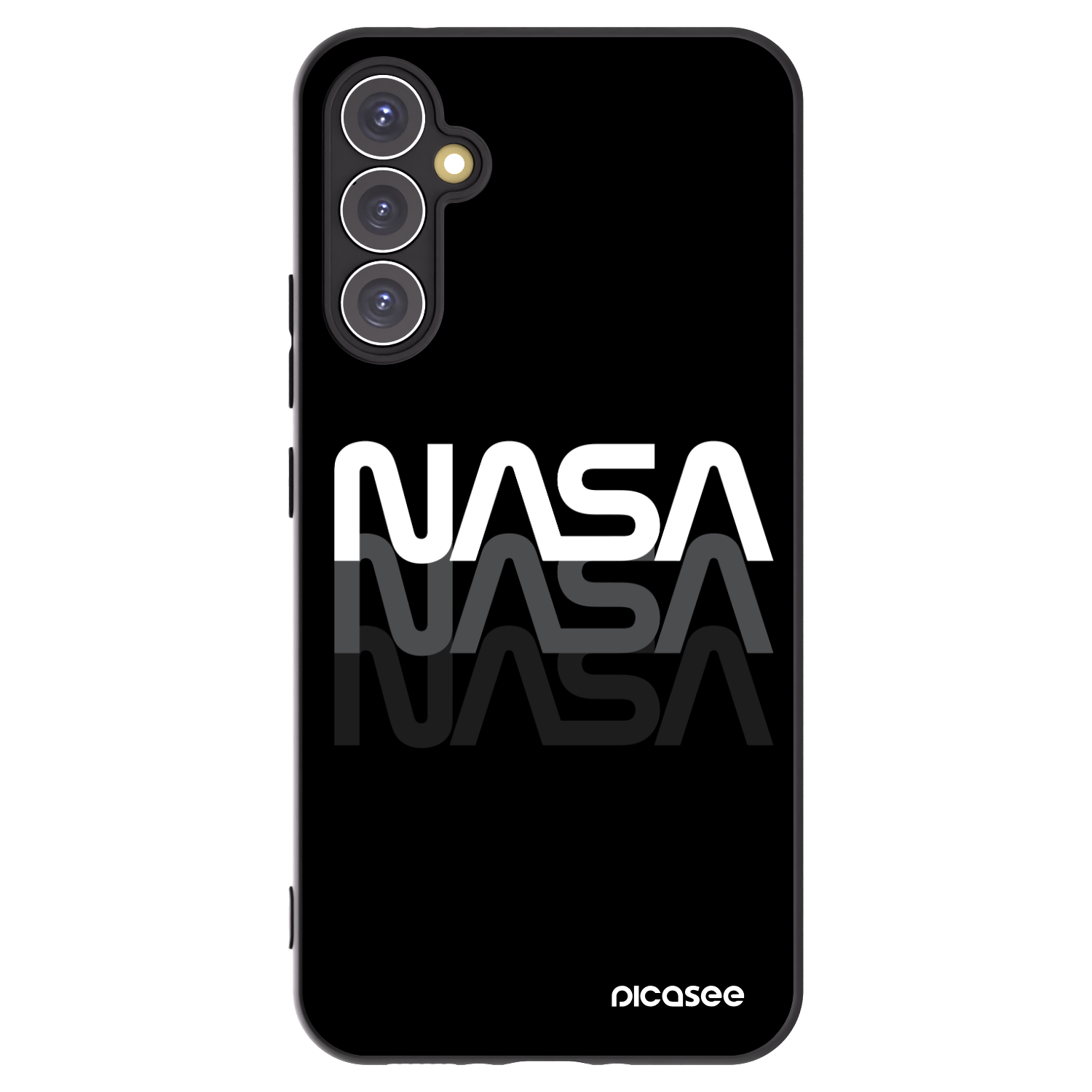 Picasee fekete szilikon tok az alábbi mobiltelefonokra Samsung Galaxy A34 5G A346B - NASA Triple