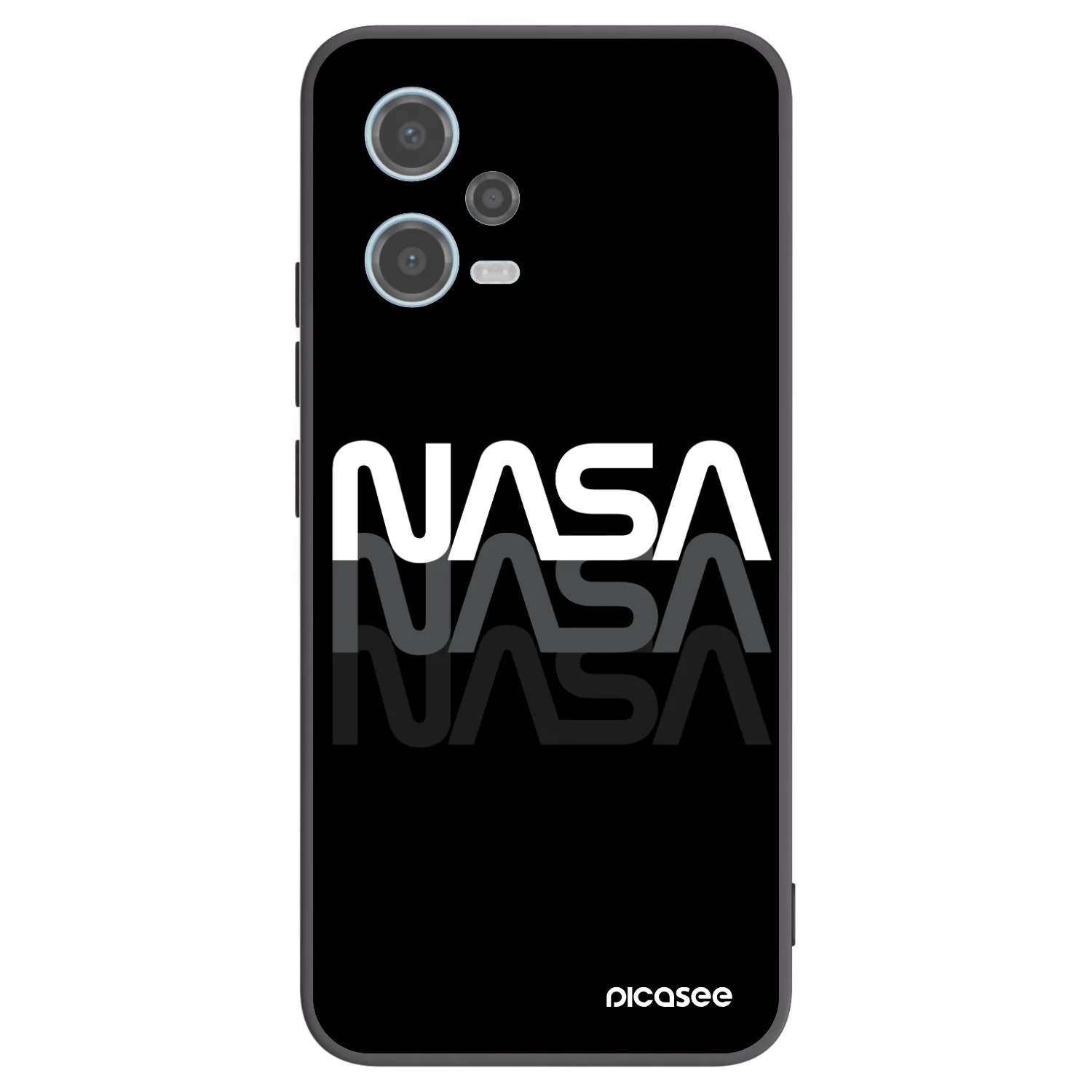 Picasee fekete szilikon tok az alábbi mobiltelefonokra Xiaomi Redmi Note 12 5G - NASA Triple