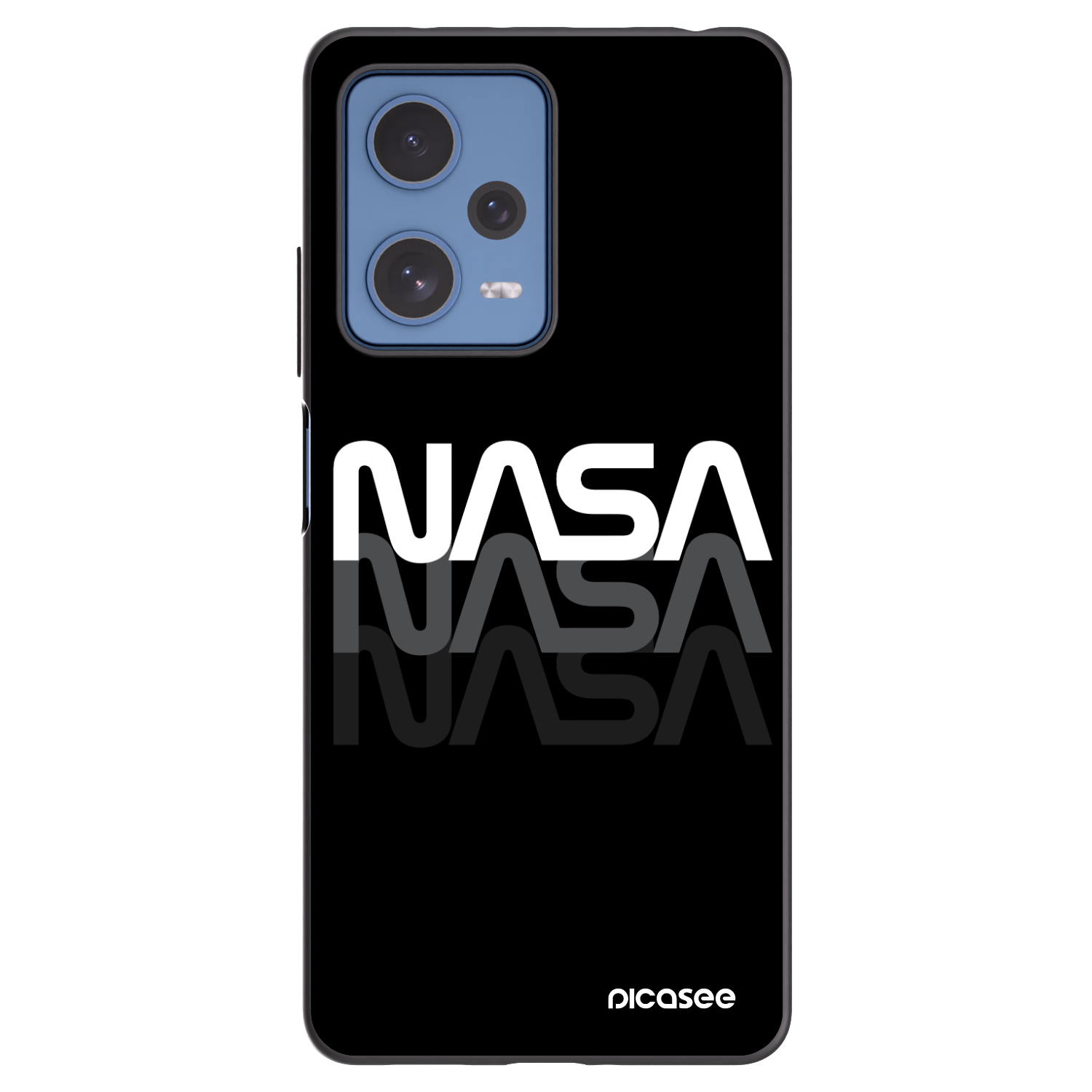 Picasee fekete szilikon tok az alábbi mobiltelefonokra Xiaomi Redmi Note 12 Pro 5G - NASA Triple