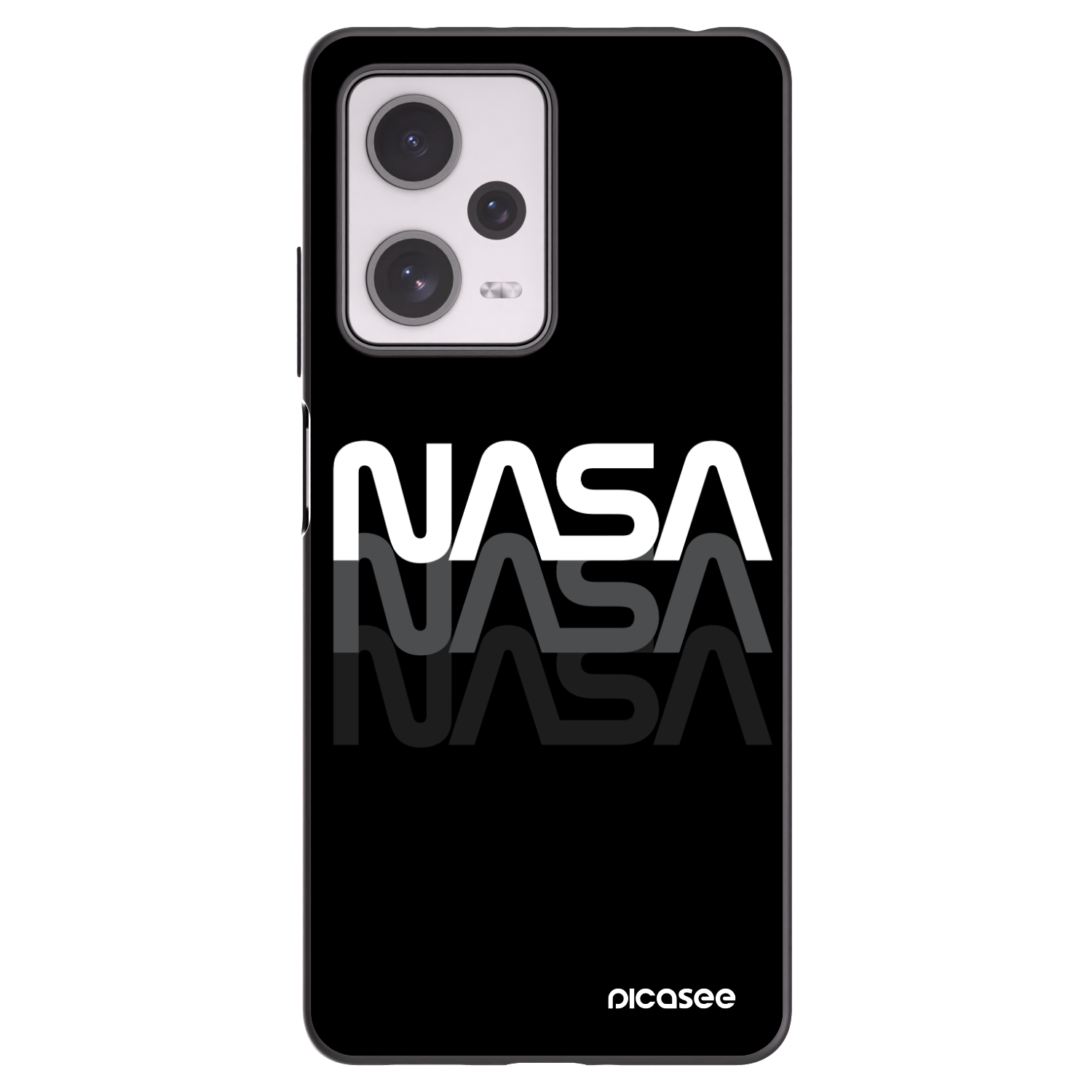 Picasee fekete szilikon tok az alábbi mobiltelefonokra Xiaomi Redmi Note 12 Pro+ 5G - NASA Triple