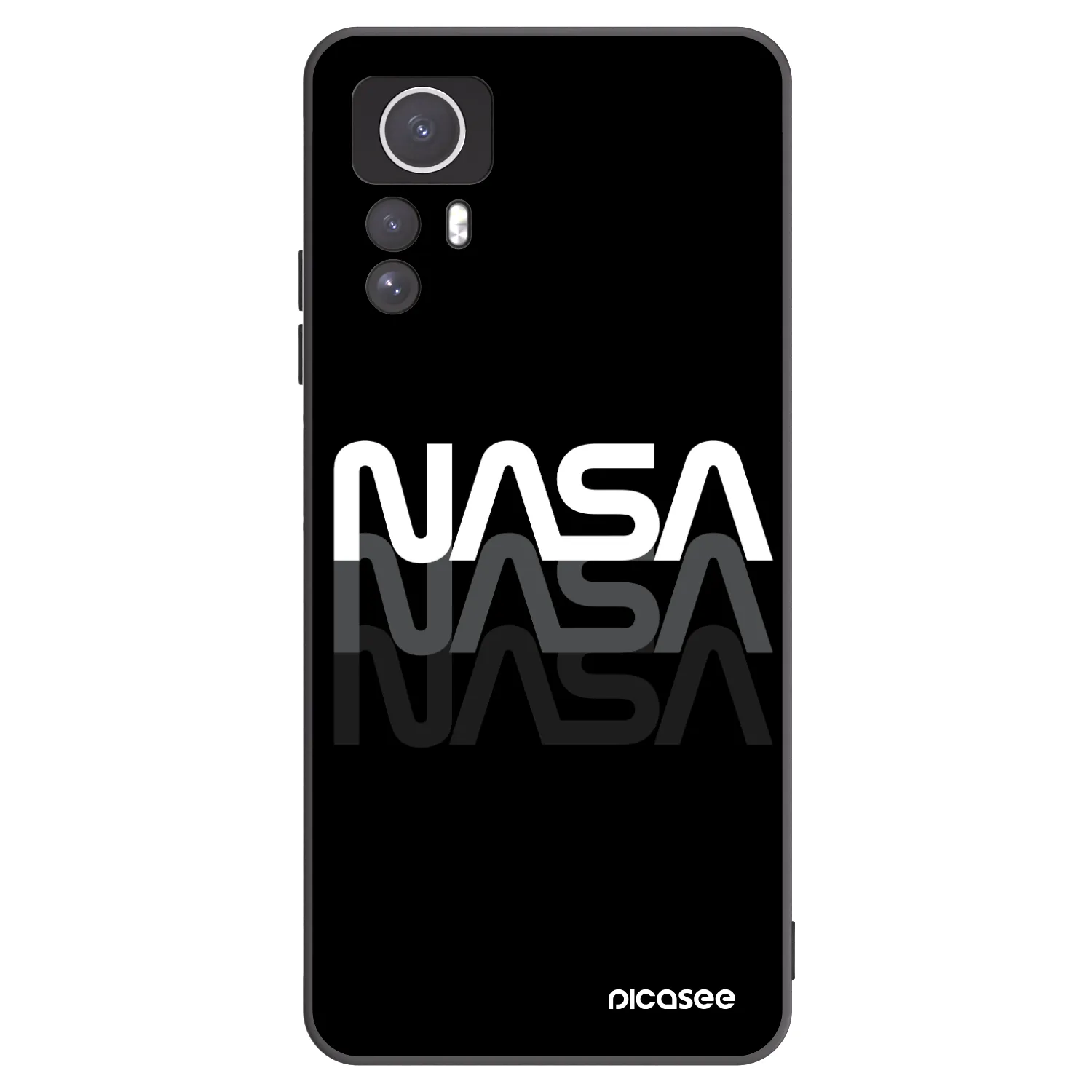 Picasee fekete szilikon tok az alábbi mobiltelefonokra Xiaomi Redmi Note 12S - NASA Triple