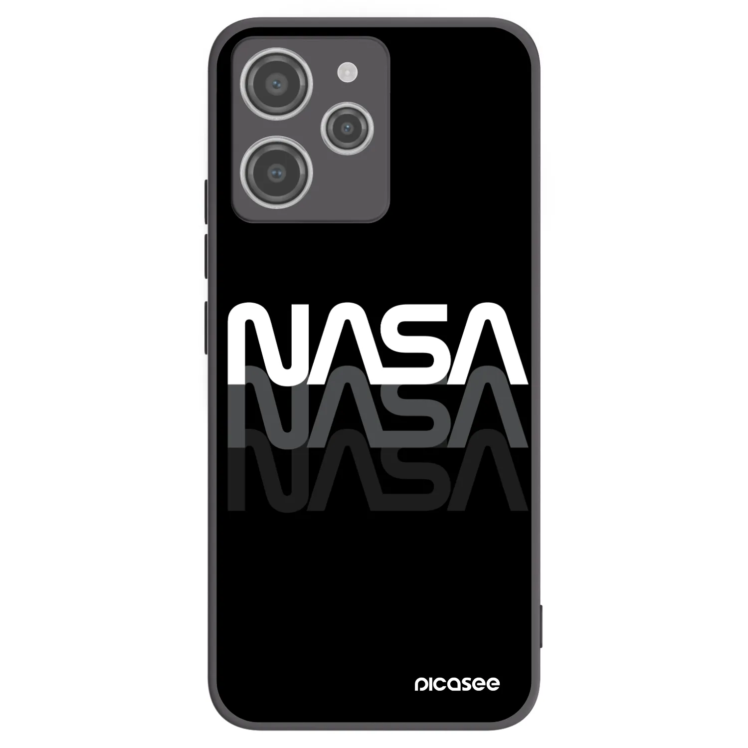 Picasee fekete szilikon tok az alábbi mobiltelefonokra Xiaomi Redmi 12 4G - NASA Triple