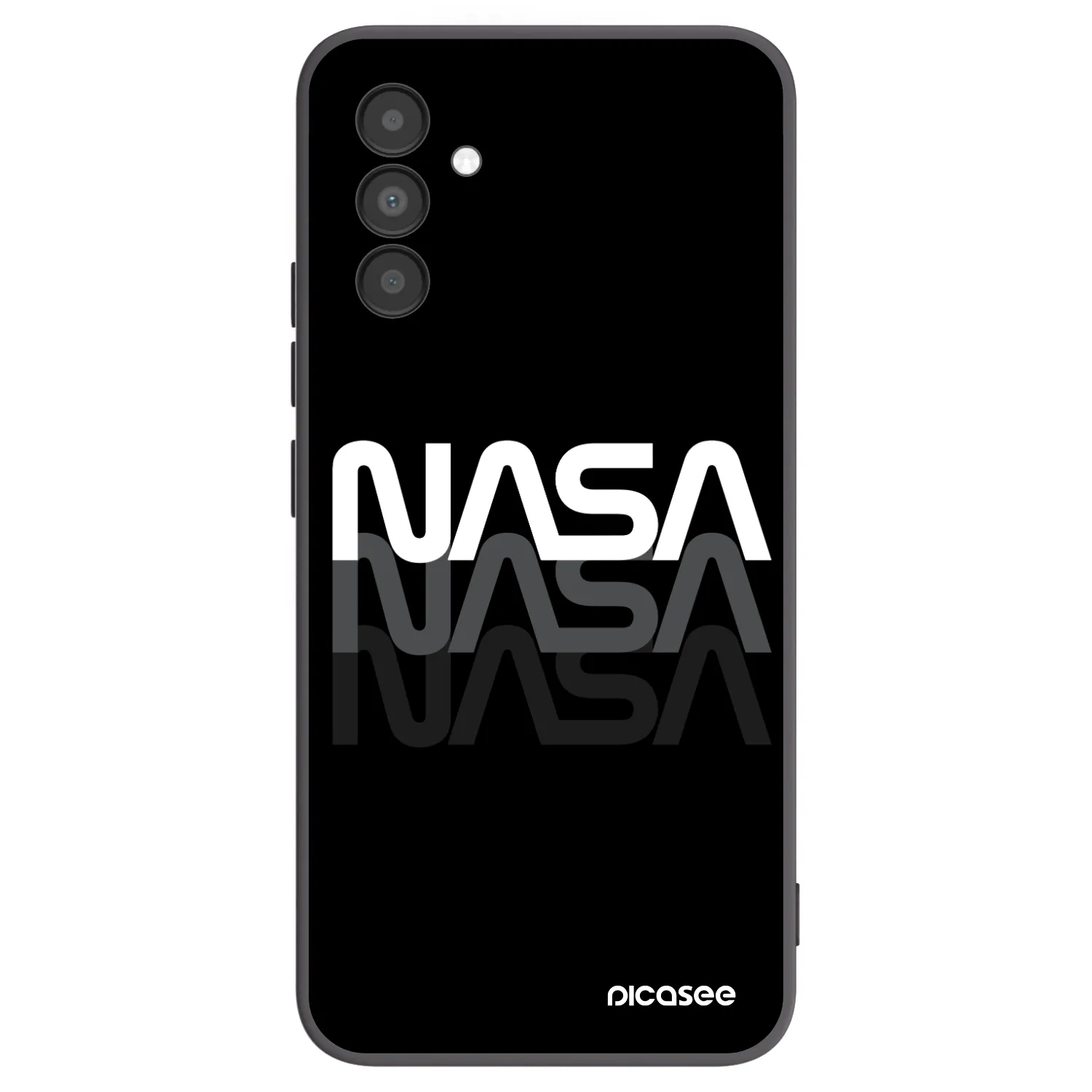 Picasee fekete szilikon tok az alábbi mobiltelefonokra Samsung Galaxy A04s A047F - NASA Triple
