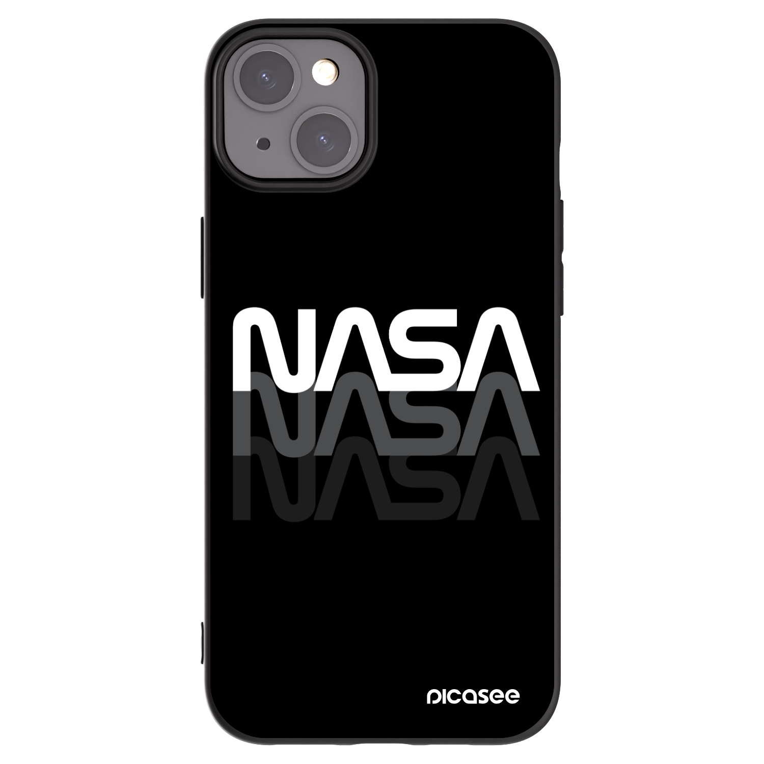 Picasee fekete szilikon tok az alábbi mobiltelefonokra Apple iPhone 15 Plus - NASA Triple