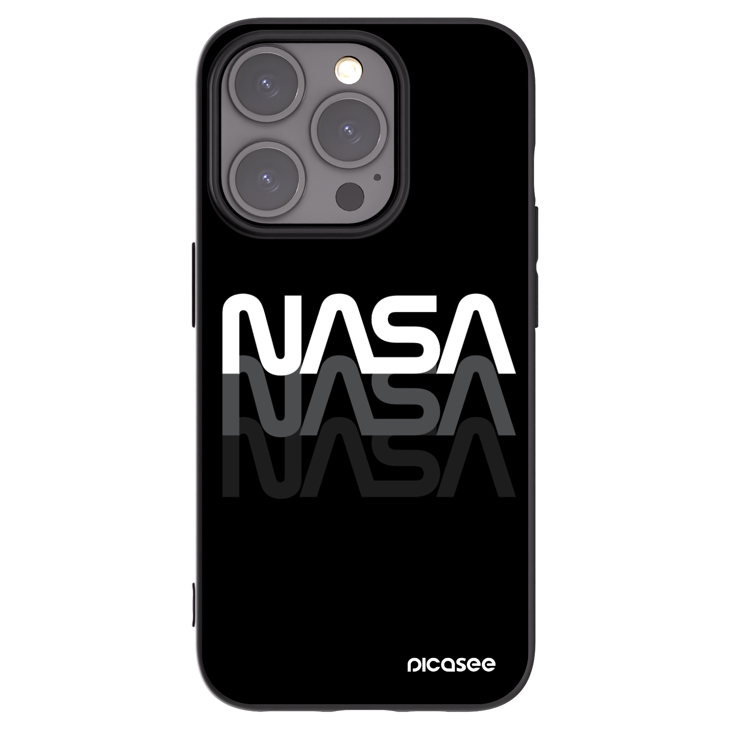 Picasee fekete szilikon tok az alábbi mobiltelefonokra Apple iPhone 15 Pro - NASA Triple
