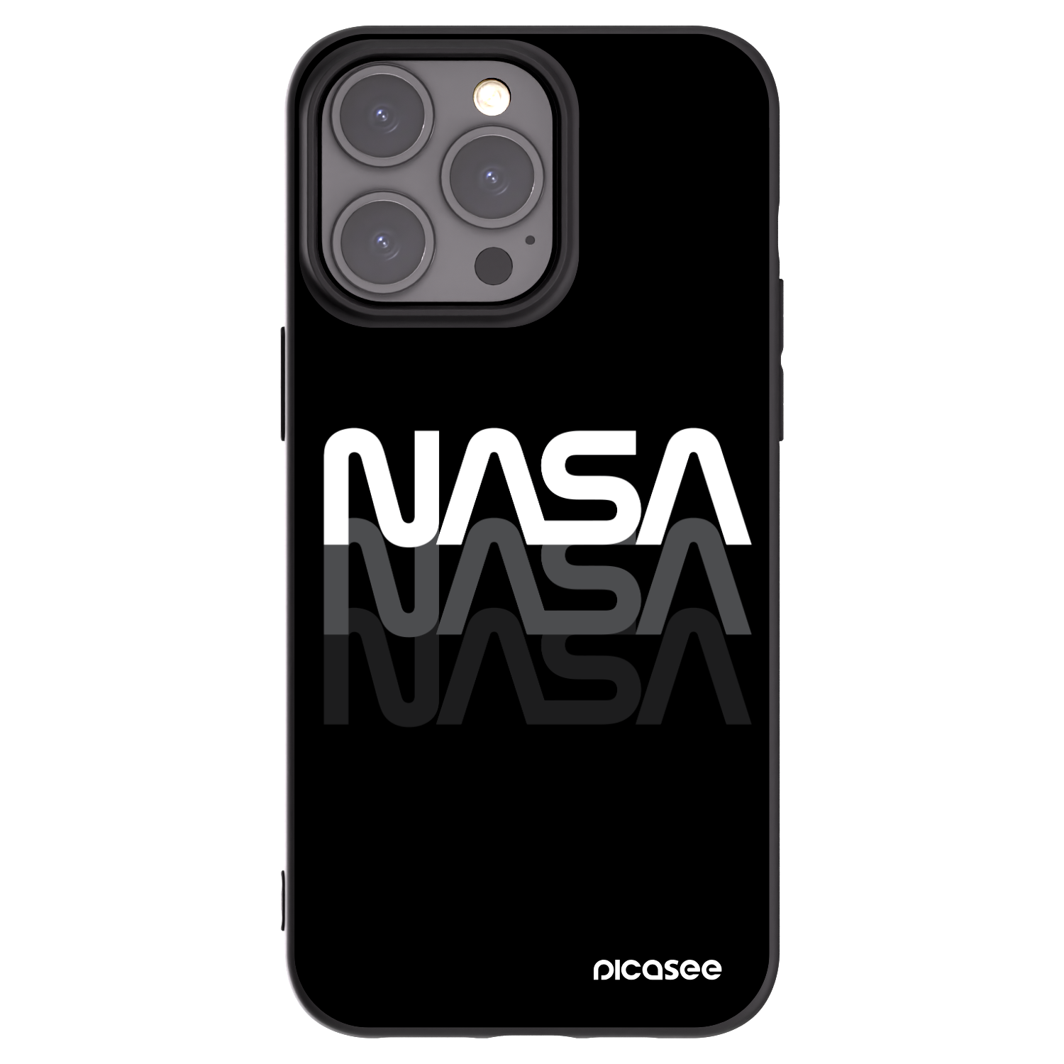 Picasee fekete szilikon tok az alábbi mobiltelefonokra Apple iPhone 15 Pro Max - NASA Triple