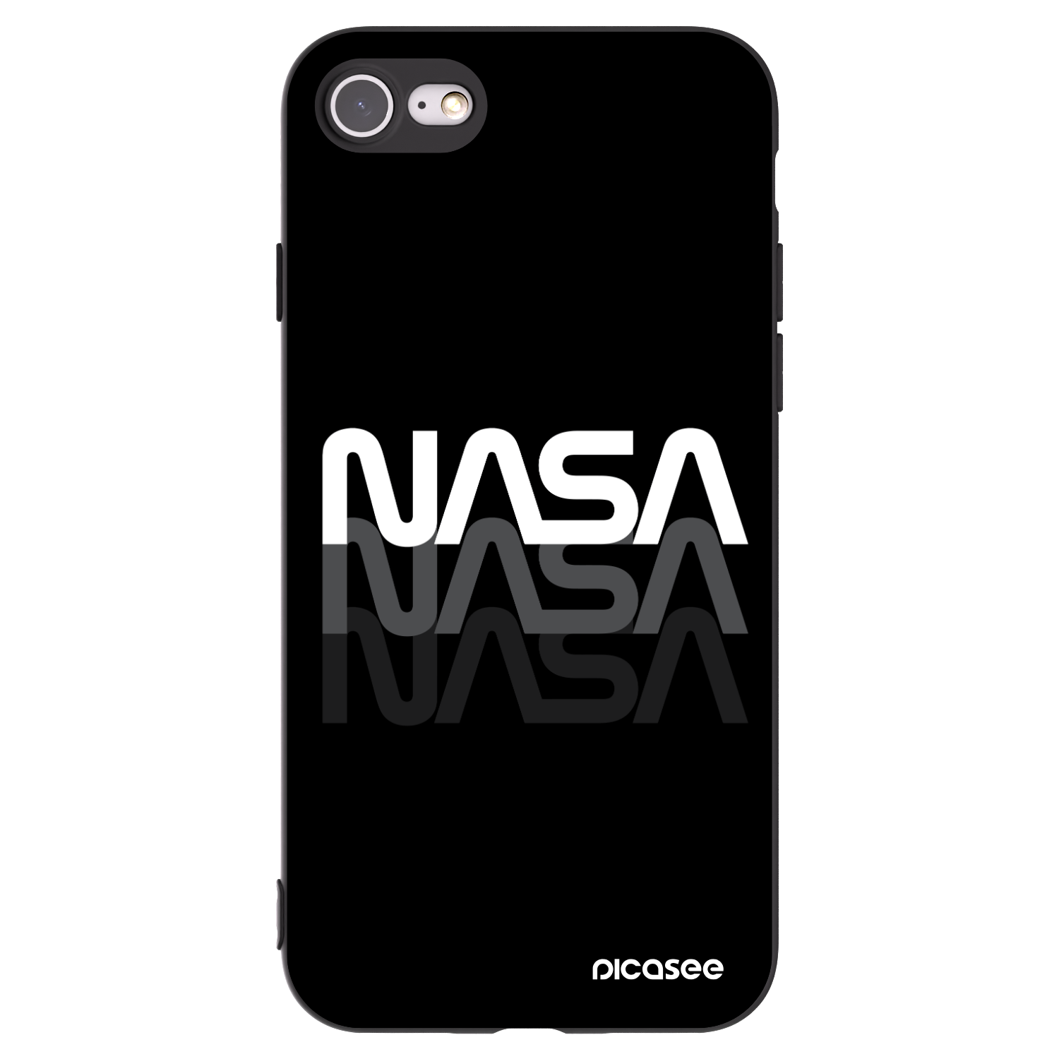 Picasee fekete szilikon tok az alábbi mobiltelefonokra Apple iPhone 7 - NASA Triple
