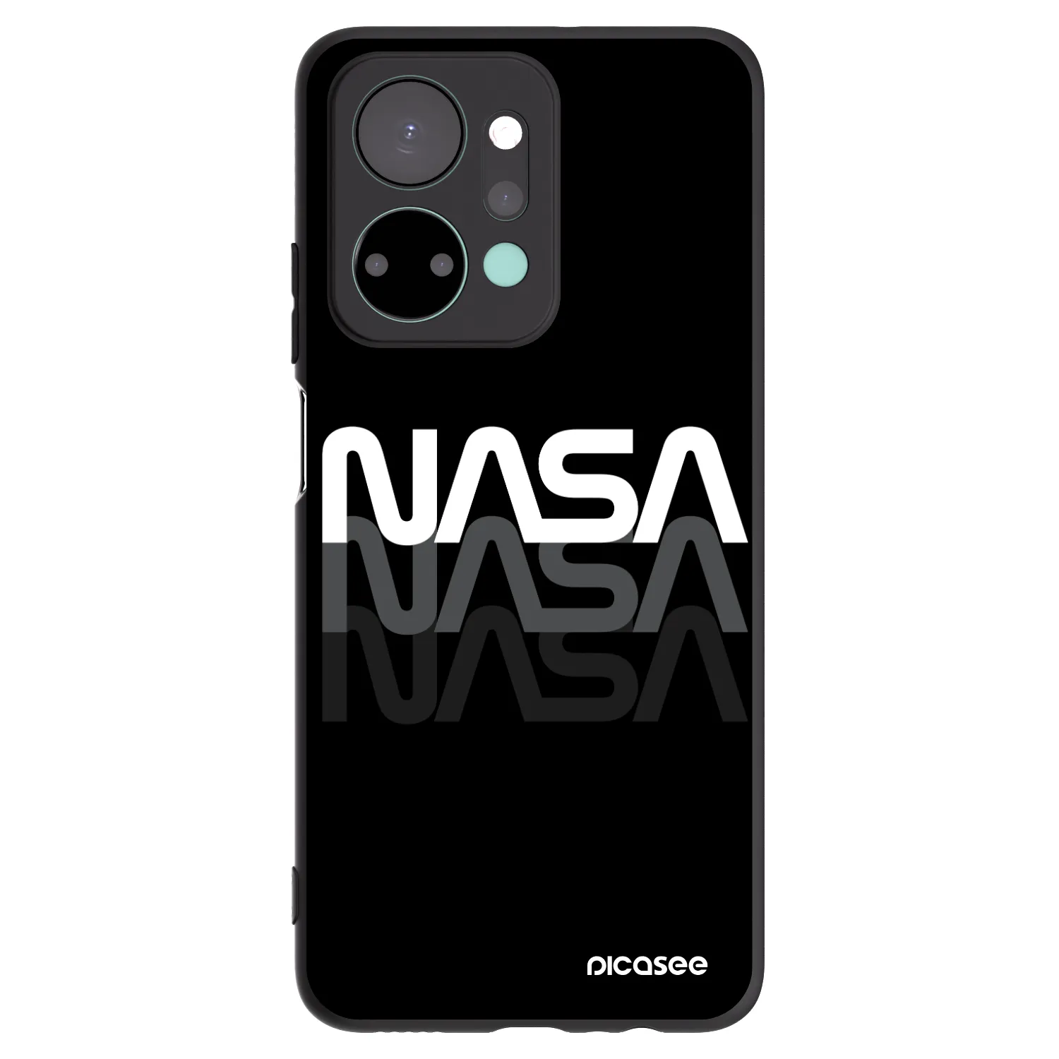 Picasee fekete szilikon tok az alábbi mobiltelefonokra Honor X7a - NASA Triple