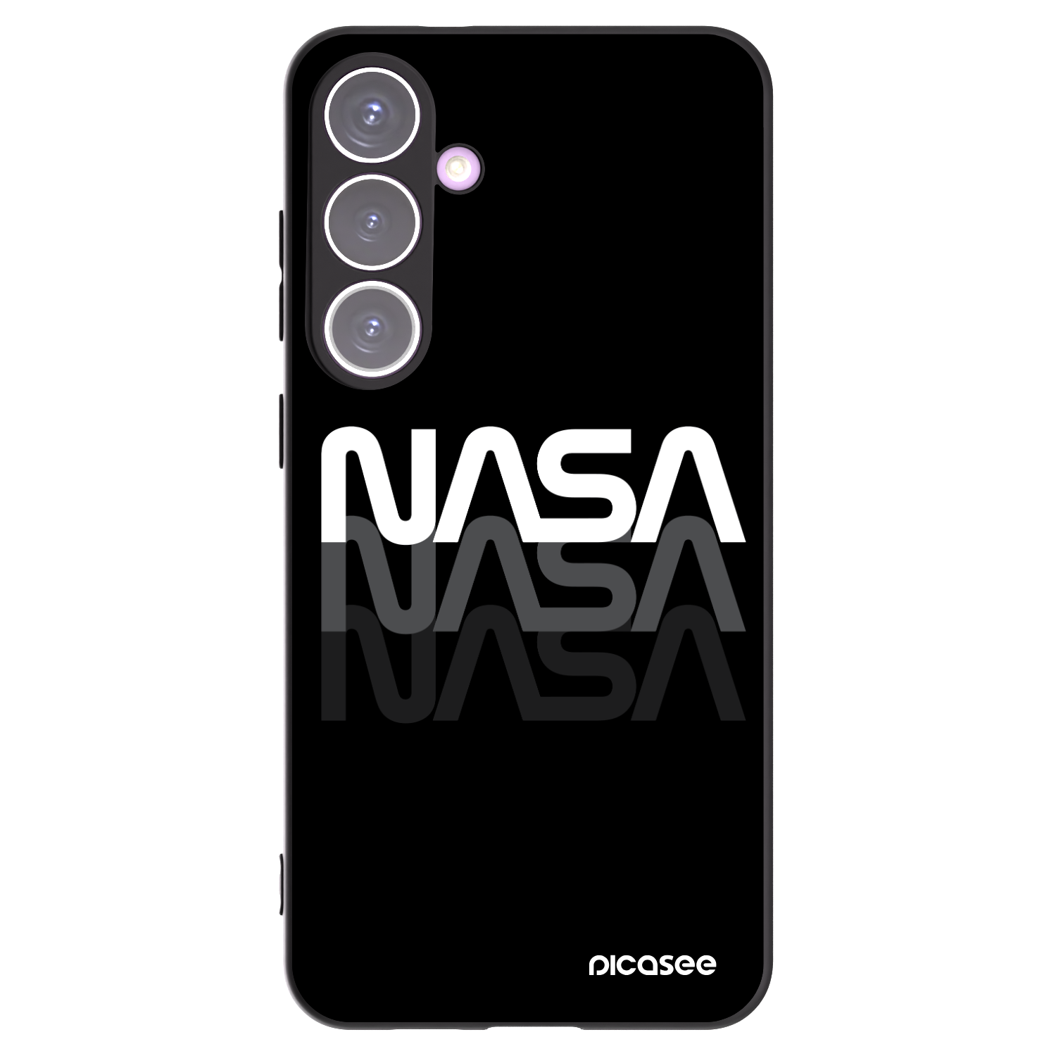 Picasee fekete szilikon tok az alábbi mobiltelefonokra Samsung Galaxy S24+ S926B 5G - NASA Triple
