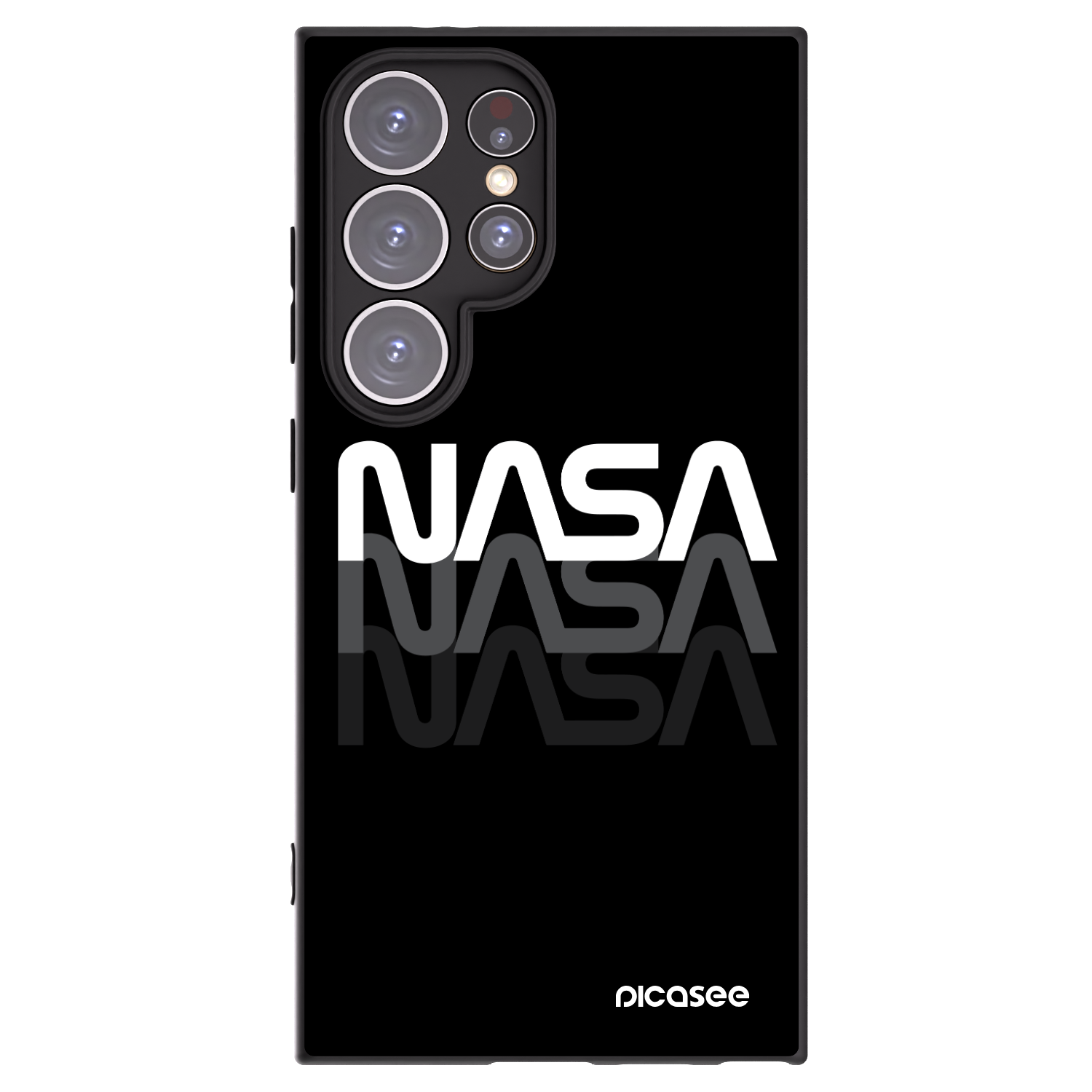 Picasee fekete szilikon tok az alábbi mobiltelefonokra Samsung Galaxy S24 Ultra S928B 5G - NASA Triple