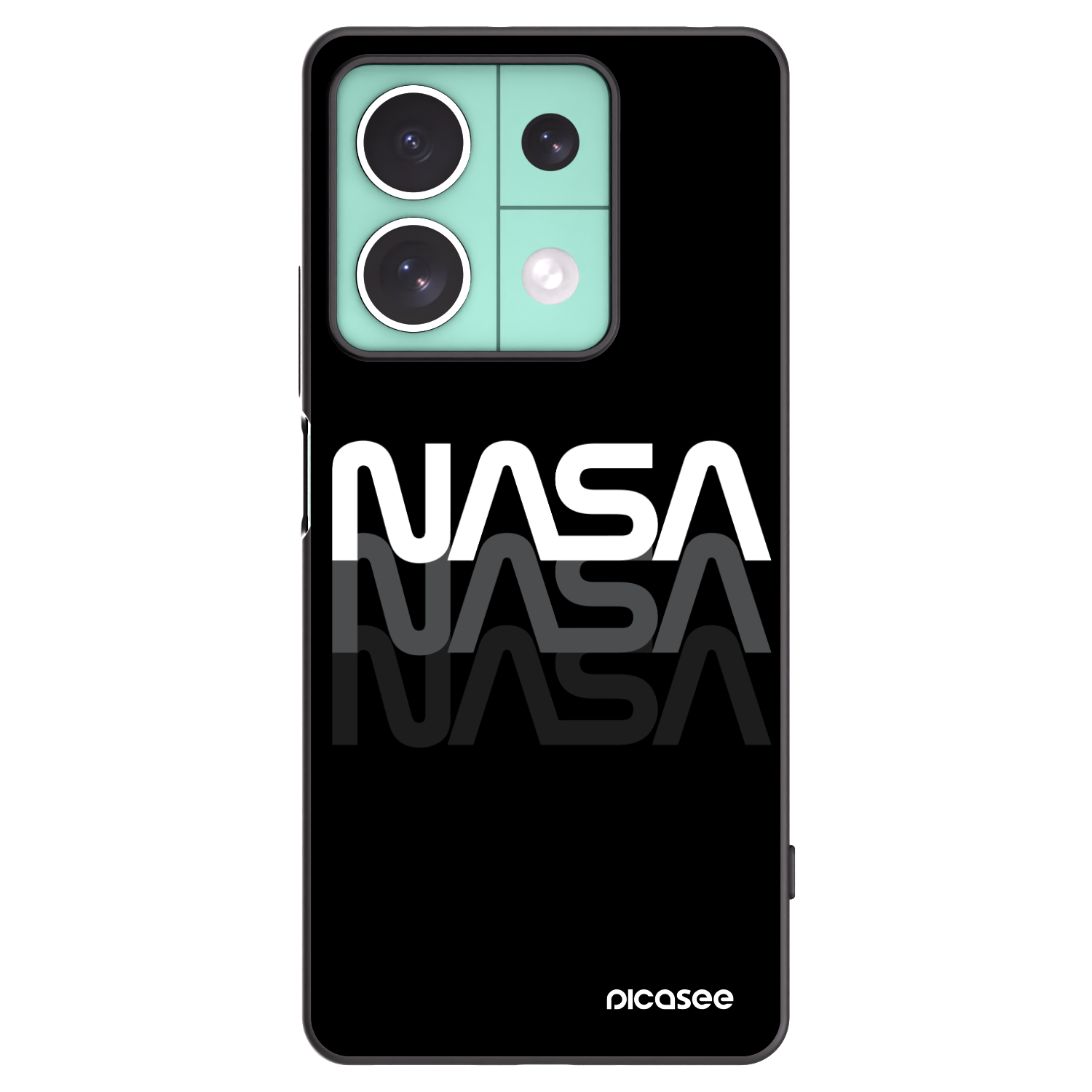 Picasee fekete szilikon tok az alábbi mobiltelefonokra Xiaomi Redmi Note 13 5G - NASA Triple