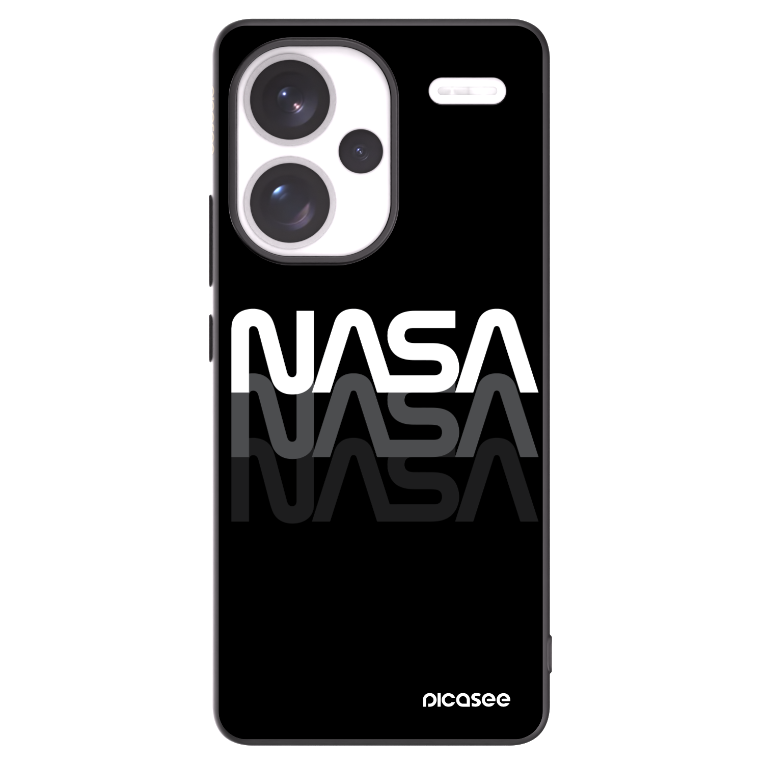 Picasee fekete szilikon tok az alábbi mobiltelefonokra Xiaomi Redmi Note 13 Pro+ 5G - NASA Triple