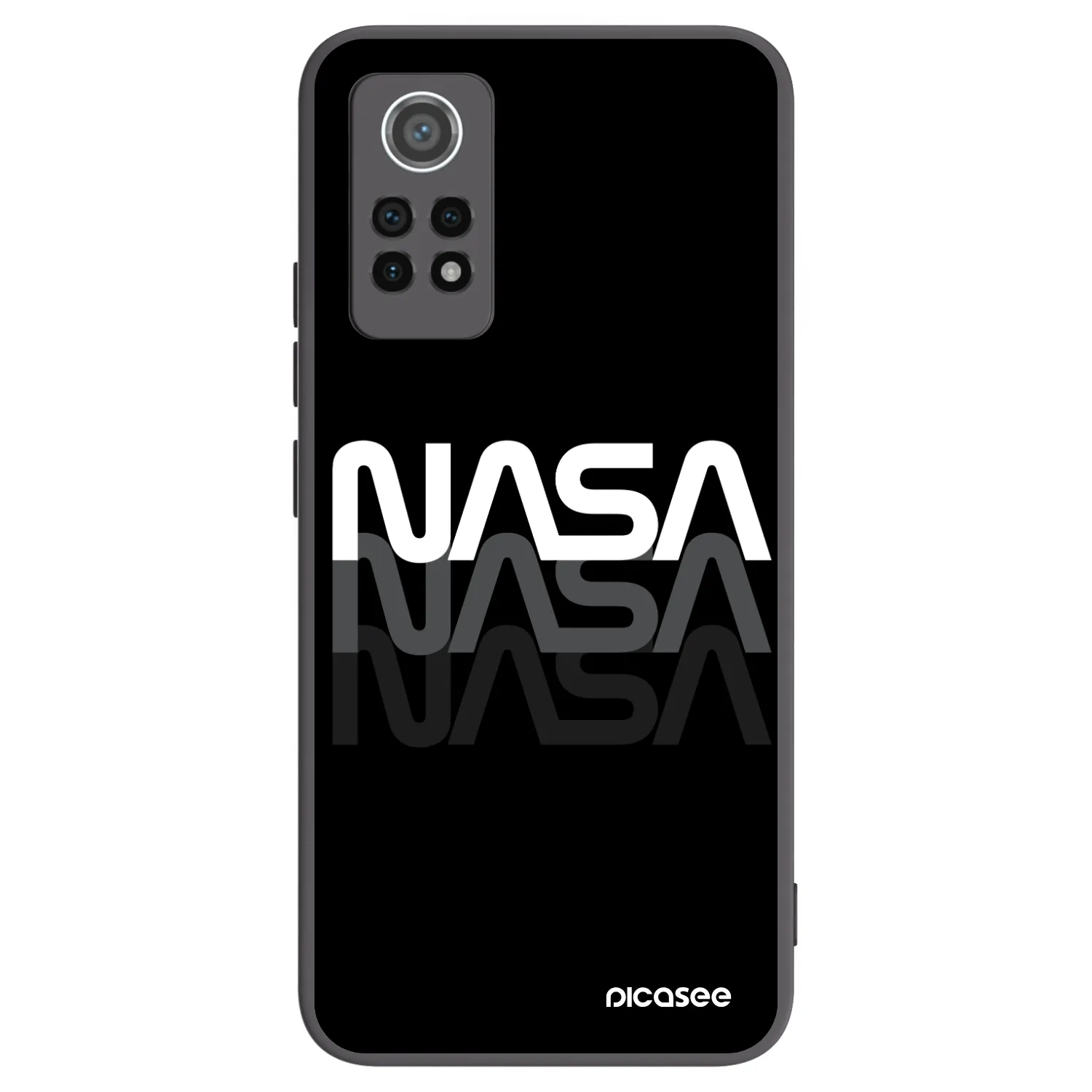 Picasee fekete szilikon tok az alábbi mobiltelefonokra Xiaomi Redmi Note 12 Pro 4G - NASA Triple