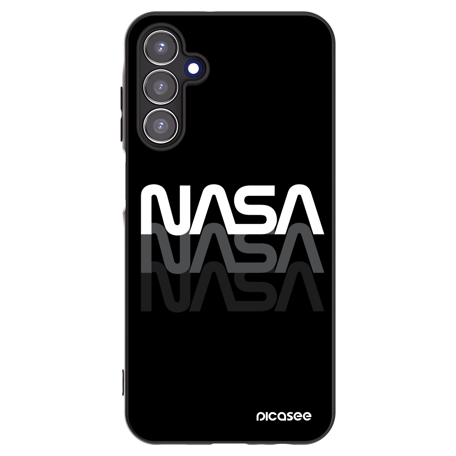 Picasee fekete szilikon tok az alábbi mobiltelefonokra Samsung Galaxy A15 A155F 4G - NASA Triple