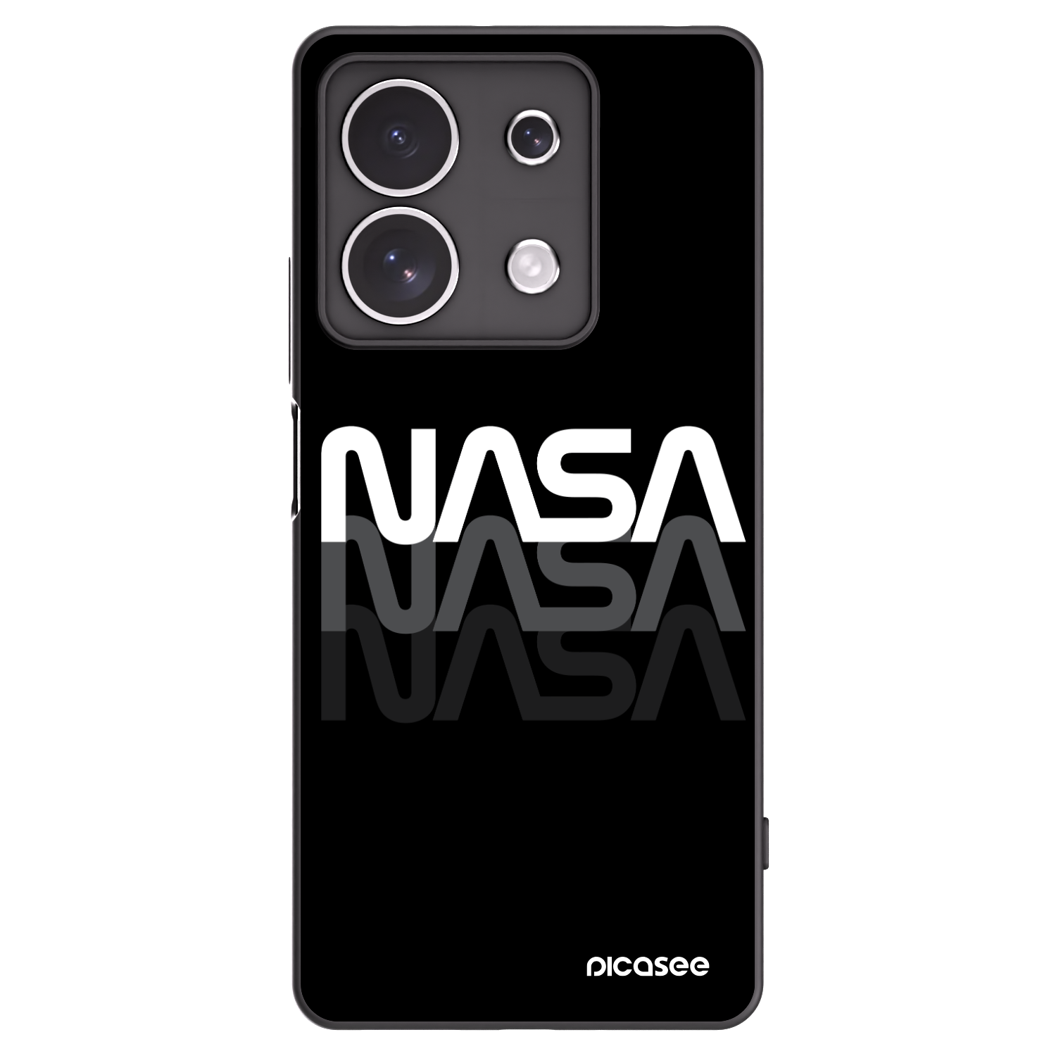 Picasee fekete szilikon tok az alábbi mobiltelefonokra Xiaomi Redmi Note 13 4G - NASA Triple