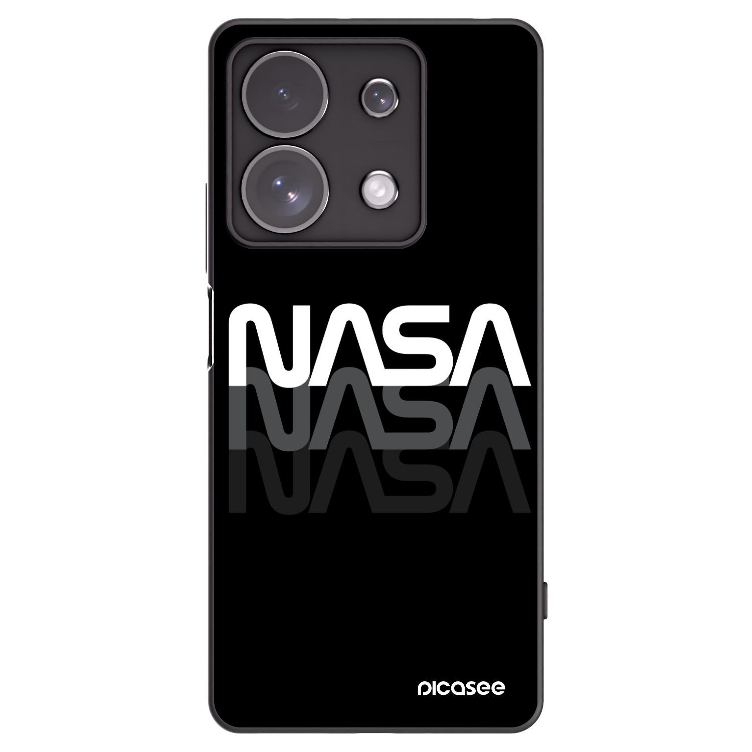 Picasee fekete szilikon tok az alábbi mobiltelefonokra Xiaomi Redmi Note 13 Pro 4G - NASA Triple