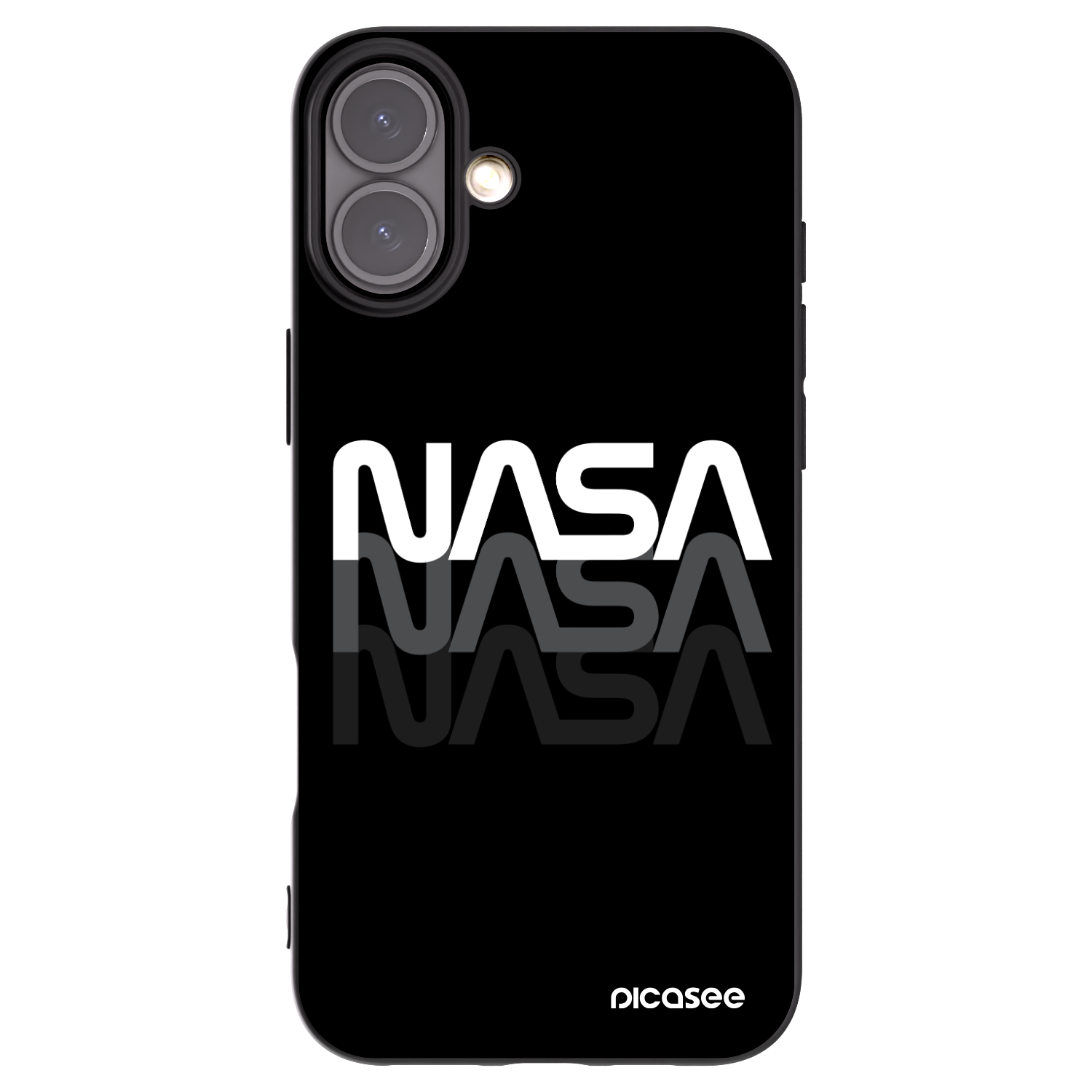 Picasee fekete szilikon tok az alábbi mobiltelefonokra Apple iPhone 16 Plus - NASA Triple