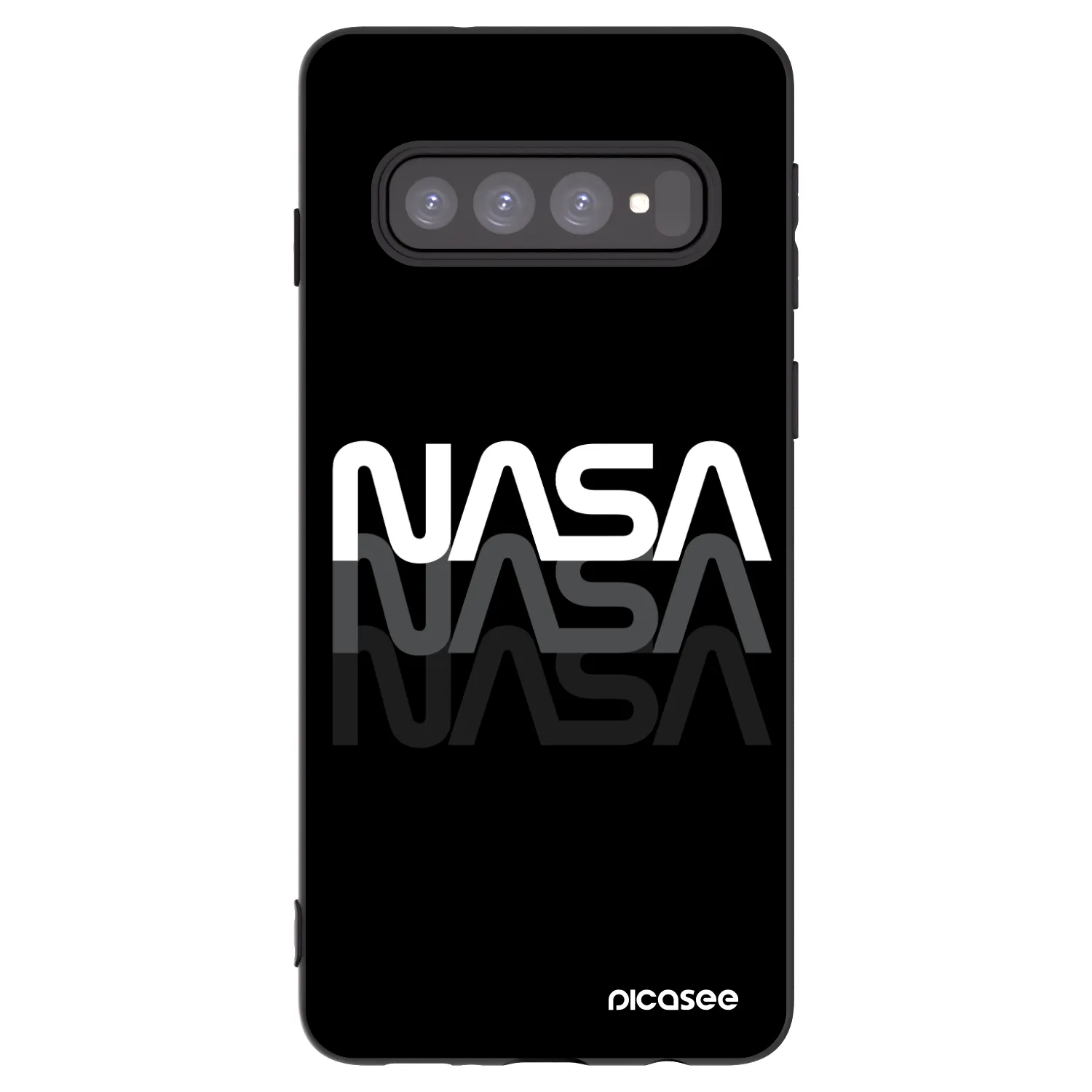 Picasee fekete szilikon tok az alábbi mobiltelefonokra Samsung Galaxy S10 G973 - NASA Triple