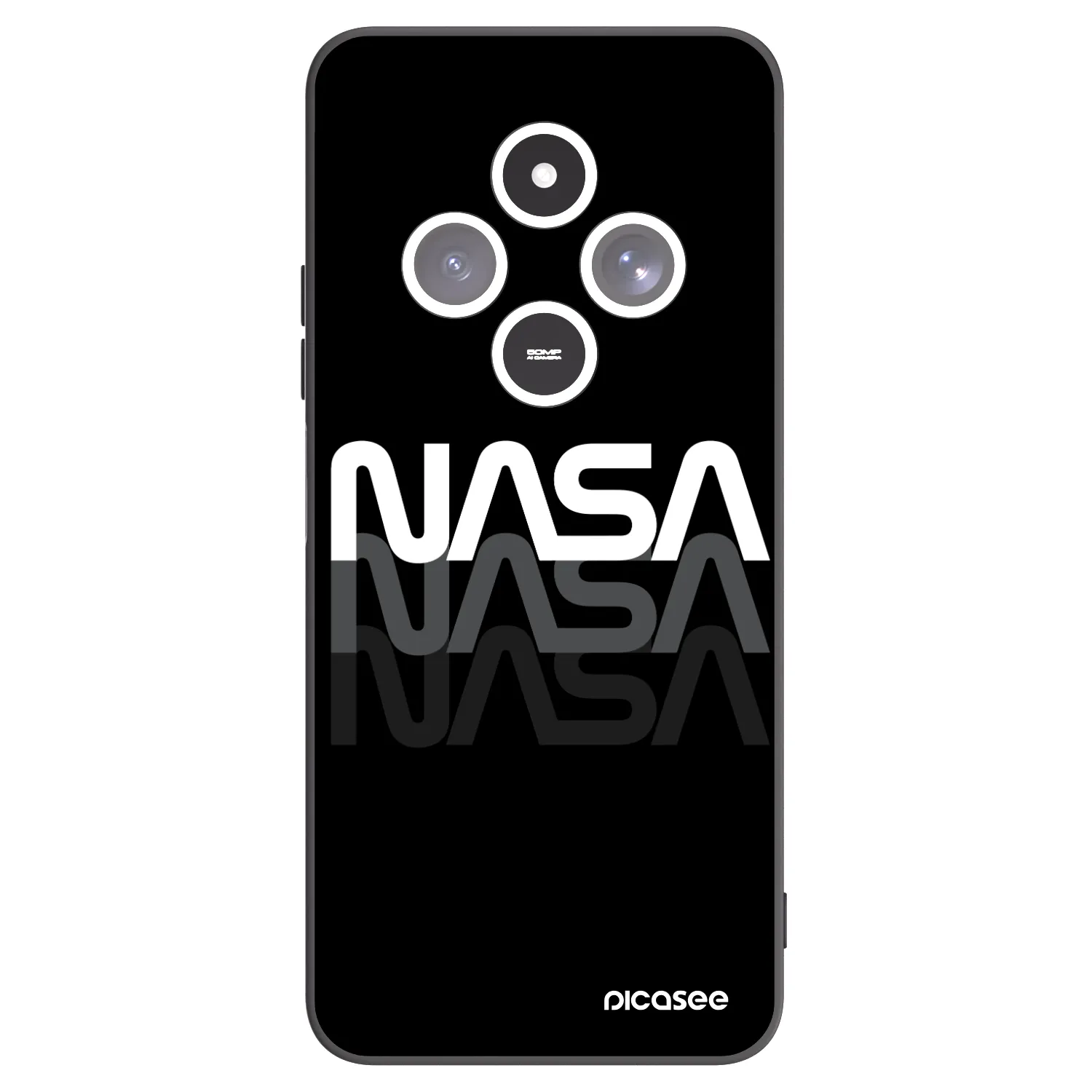 Picasee fekete szilikon tok az alábbi mobiltelefonokra Xiaomi Redmi 14C - NASA Triple