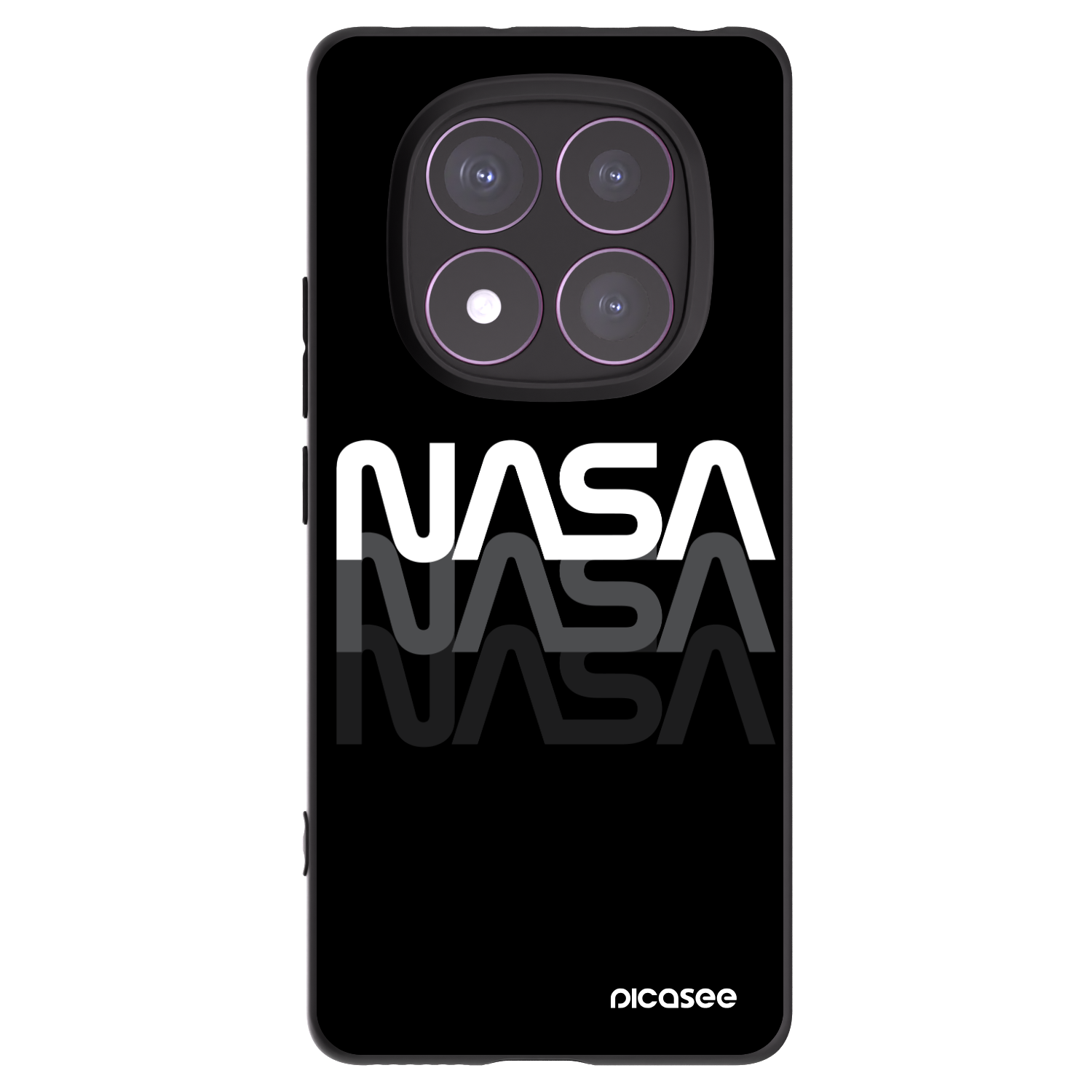 Picasee fekete szilikon tok az alábbi mobiltelefonokra Xiaomi Redmi Note 14 Pro 4G - NASA Triple