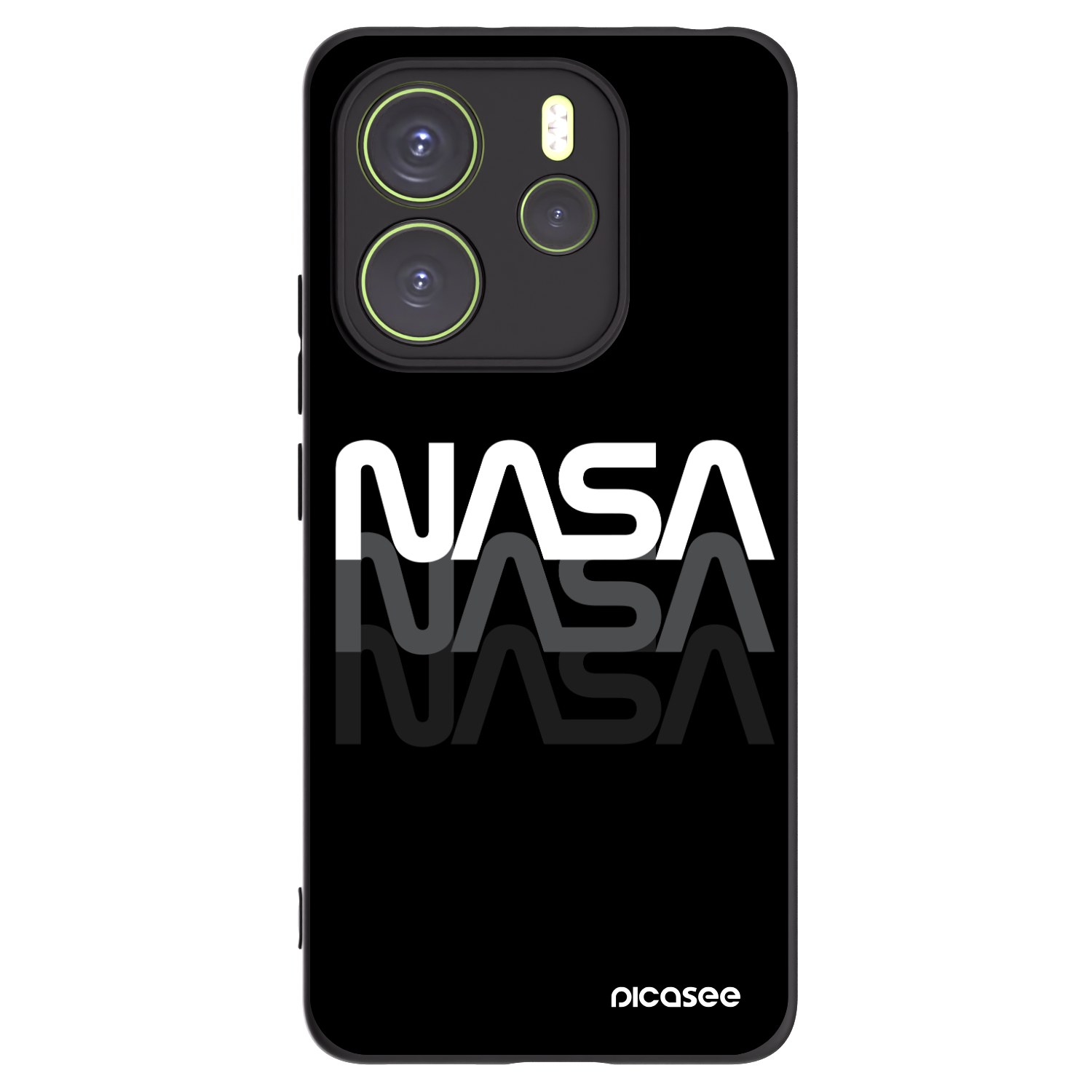 Picasee fekete szilikon tok az alábbi mobiltelefonokra Xiaomi Redmi Note 14 4G - NASA Triple