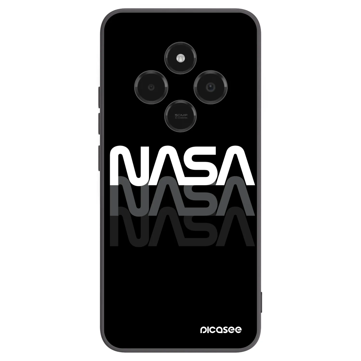 Picasee fekete szilikon tok az alábbi mobiltelefonokra Xiaomi Poco C75 - NASA Triple
