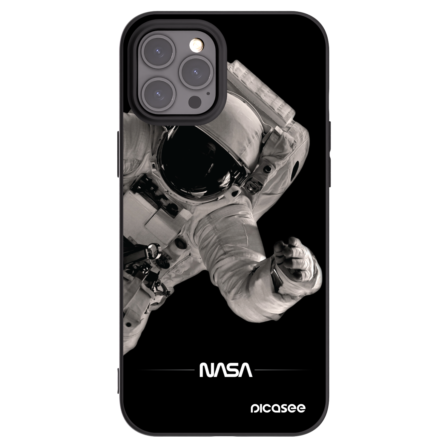 Picasee fekete szilikon tok az alábbi mobiltelefonokra Apple iPhone 12 Pro Max - Astronaut Big